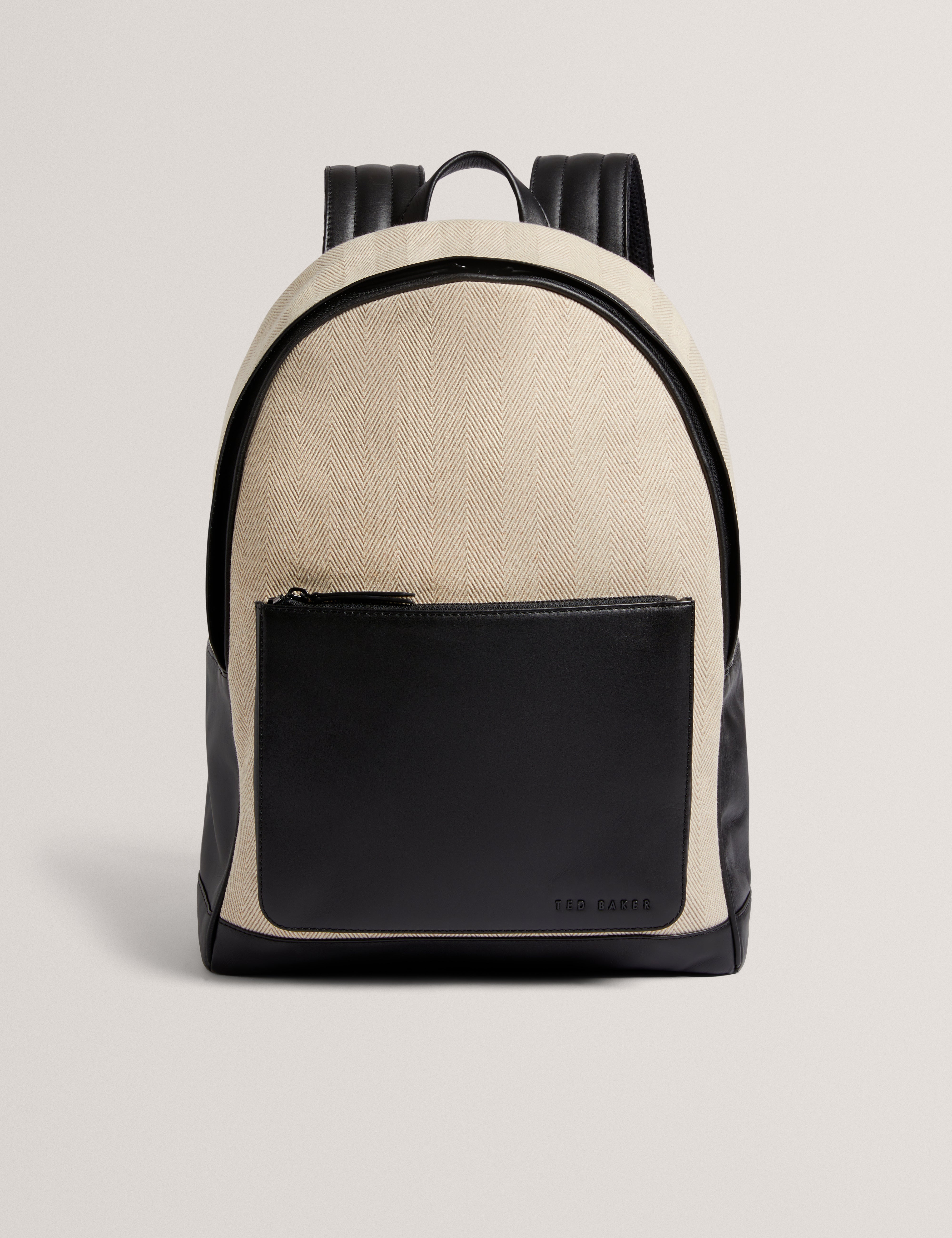 Caiileb Herringbone Canvas Backpack Natural