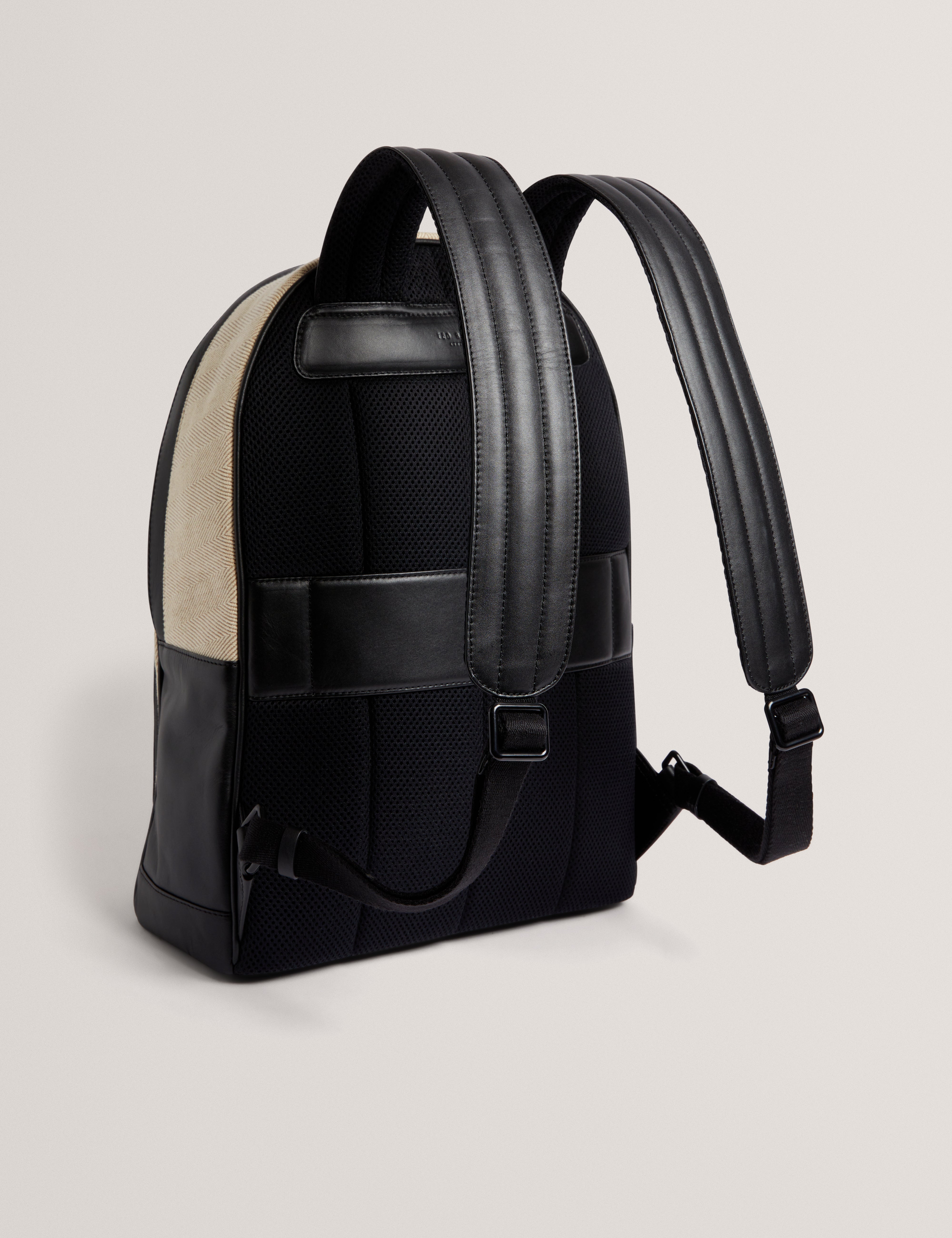 Caiileb Herringbone Canvas Backpack Natural