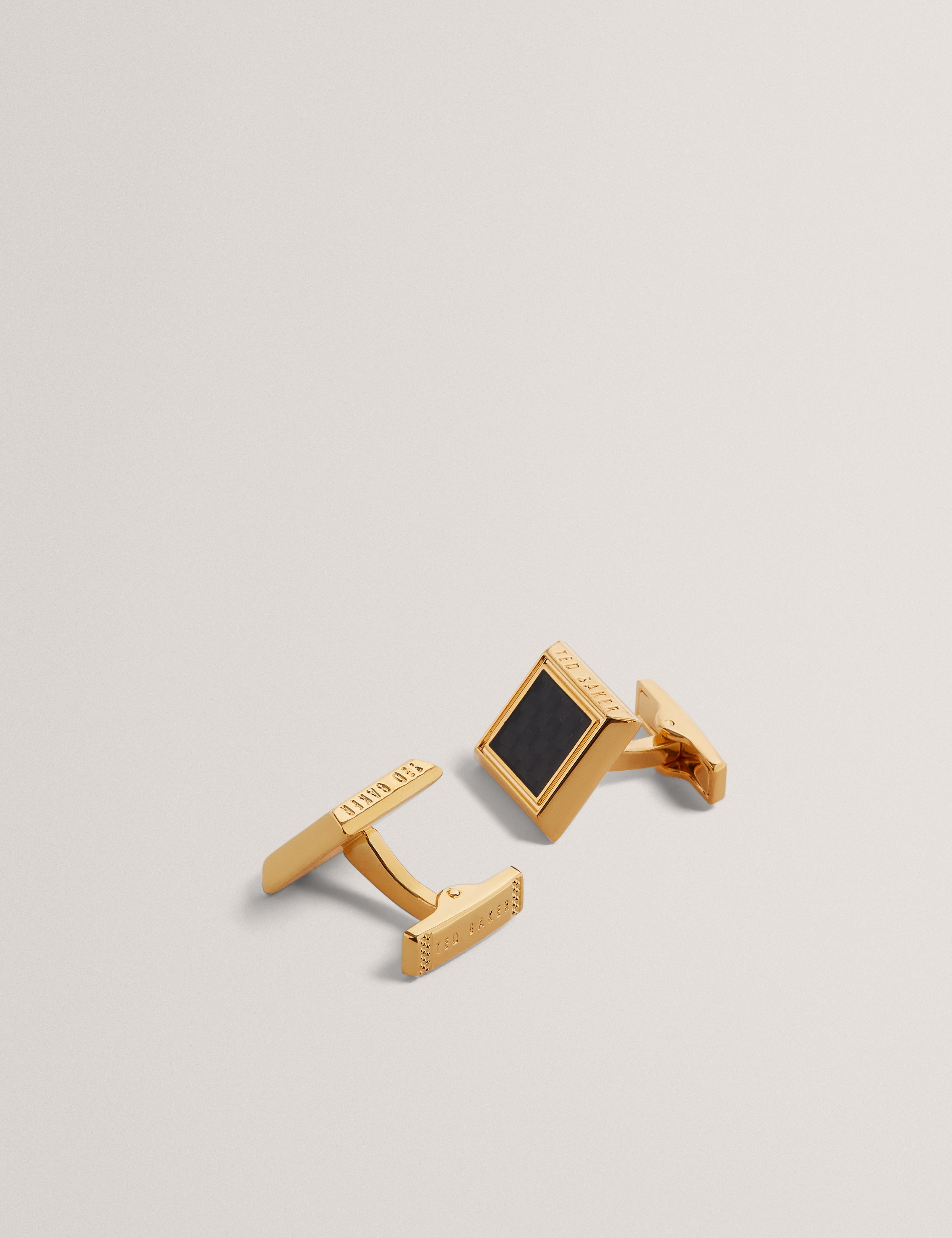 Carder Carbon Cufflinks Gold