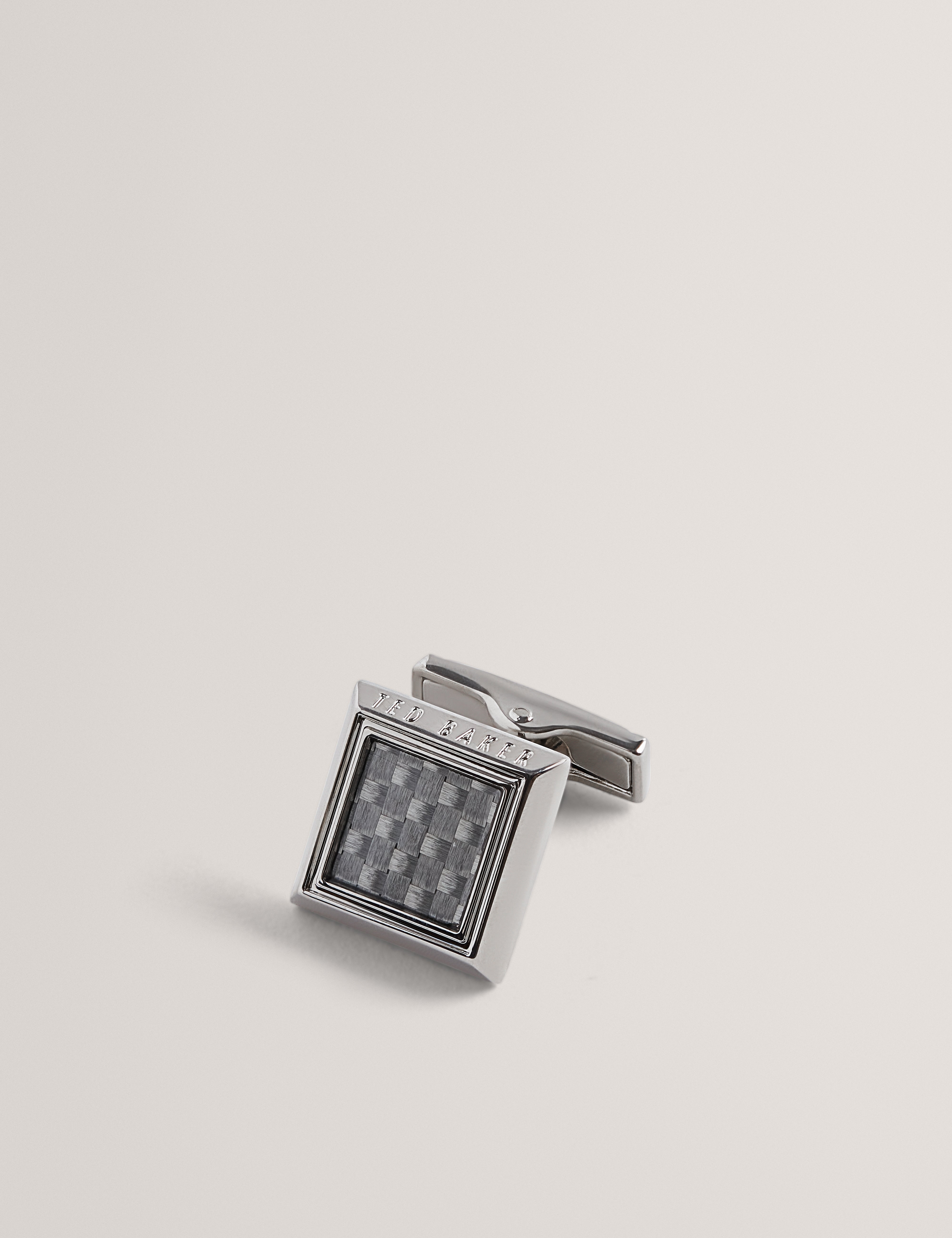 Carder Carbon Cufflinks Silver