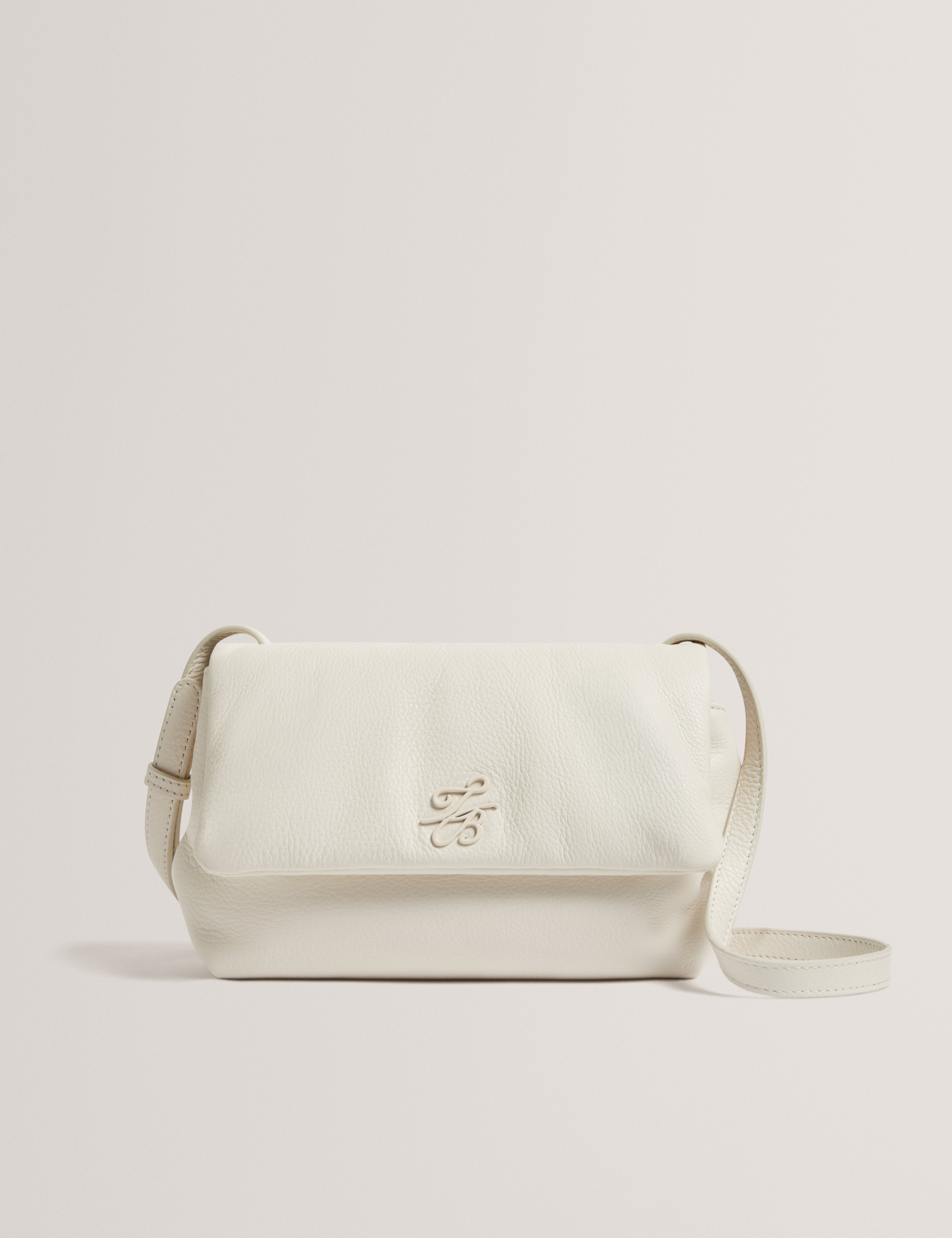 Marrisa Padded Leather Crossbody Bag Ecru