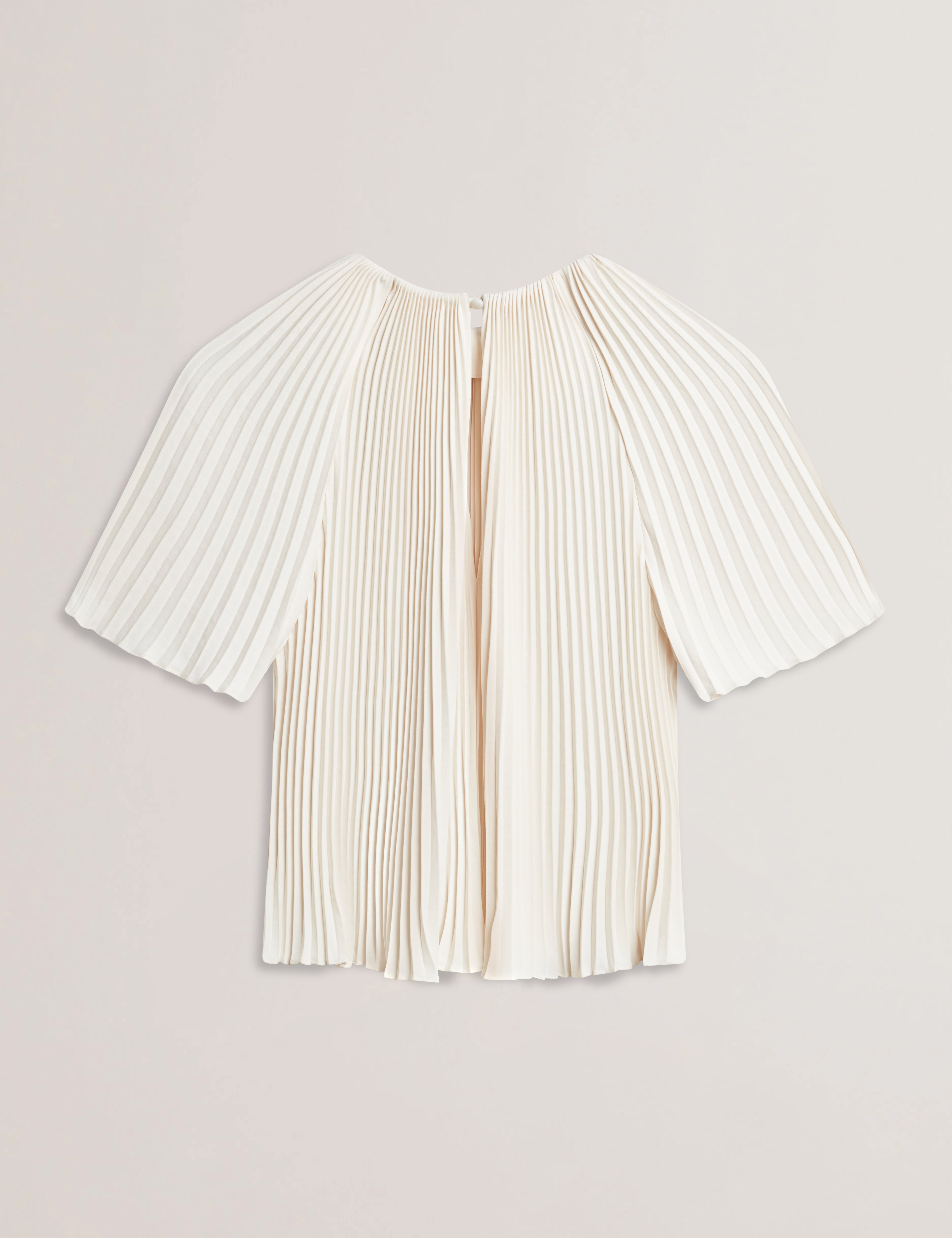 Agara Pleated Short Sleeve Blouse Ivory