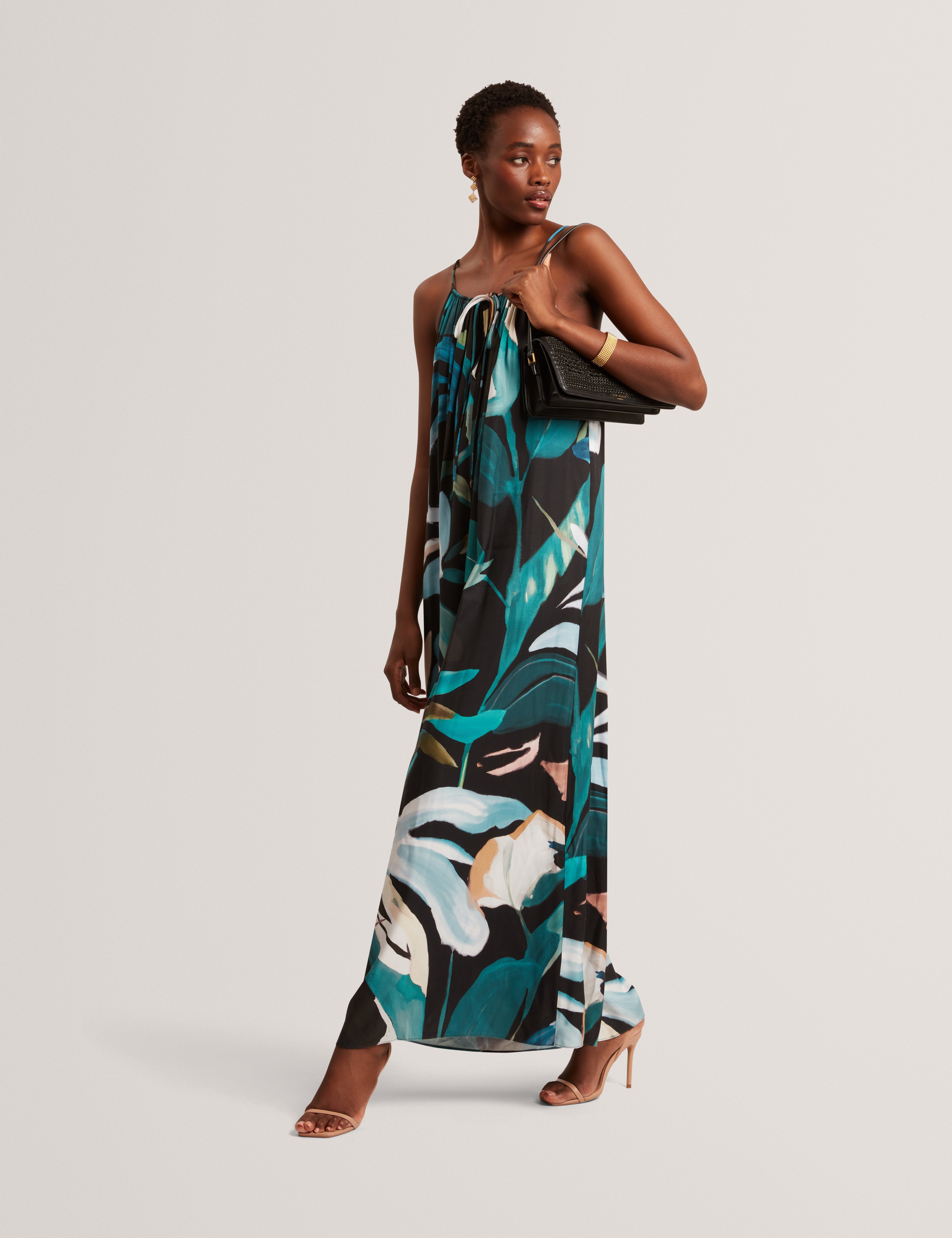 Eskaa Halter Neck Wide Leg Jumpsuit Black