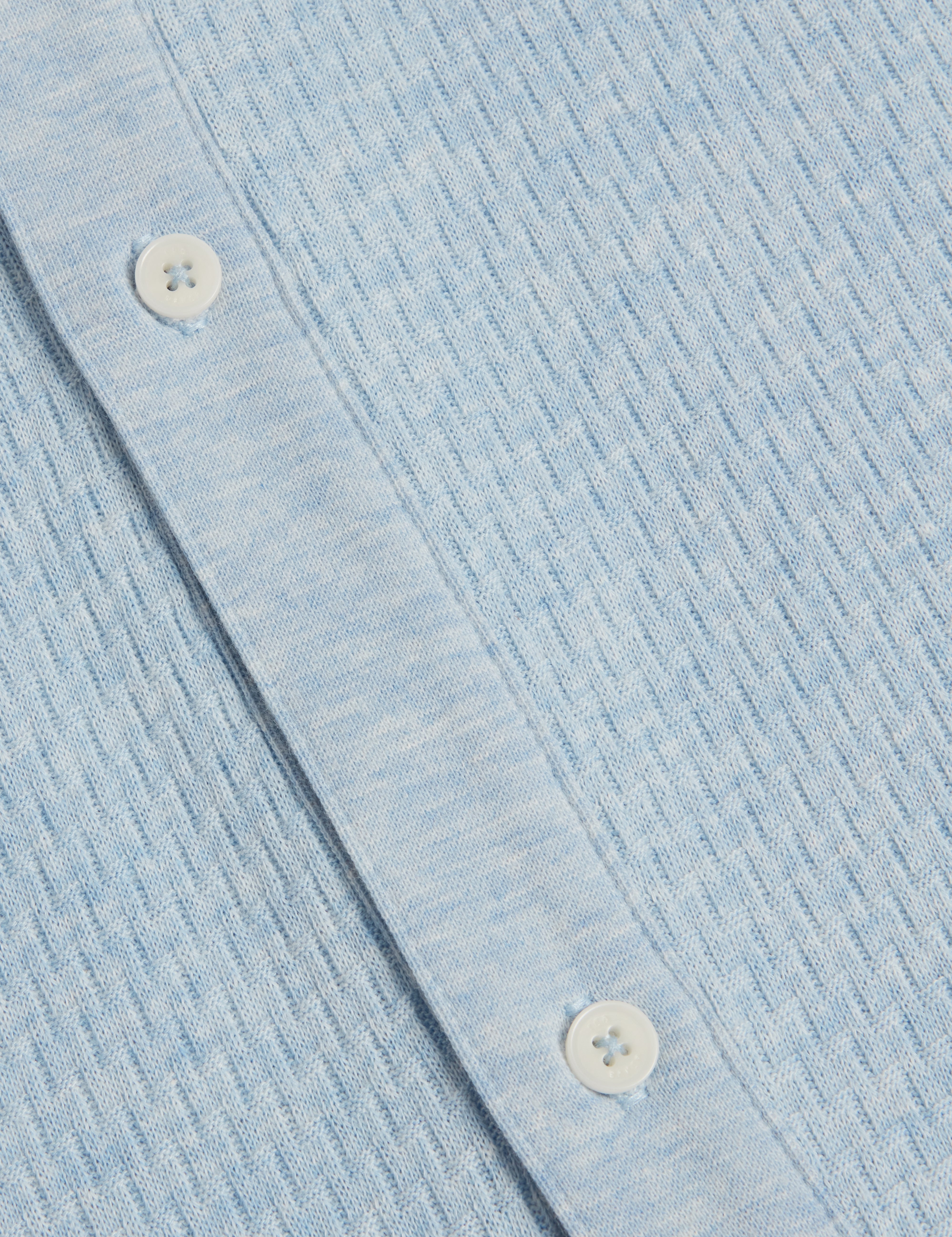 Connyr Short Sleeve Regular Button Through Polo Shirt Mid-Blue