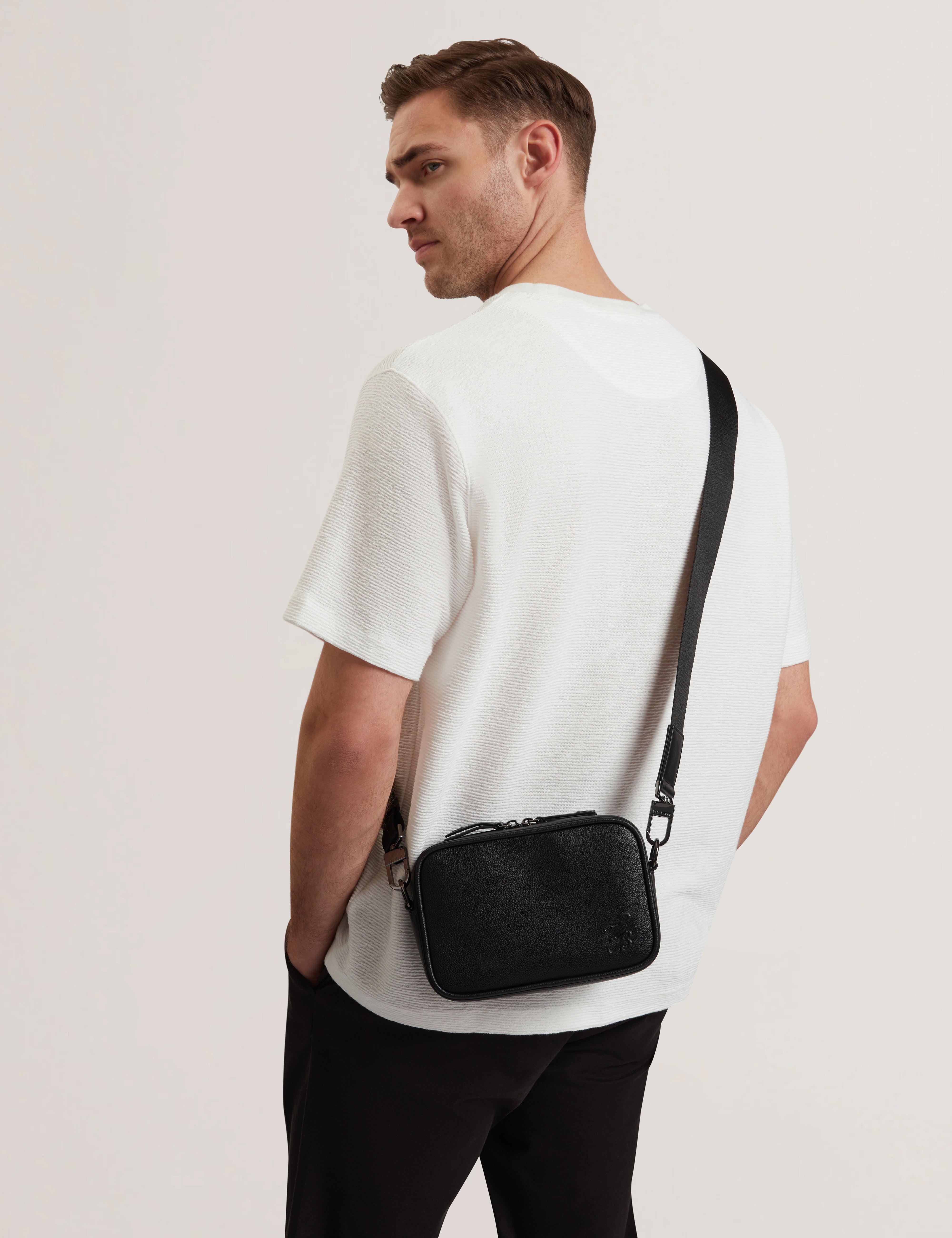 Taig Pu Tb Script Crossbody Bag Black
