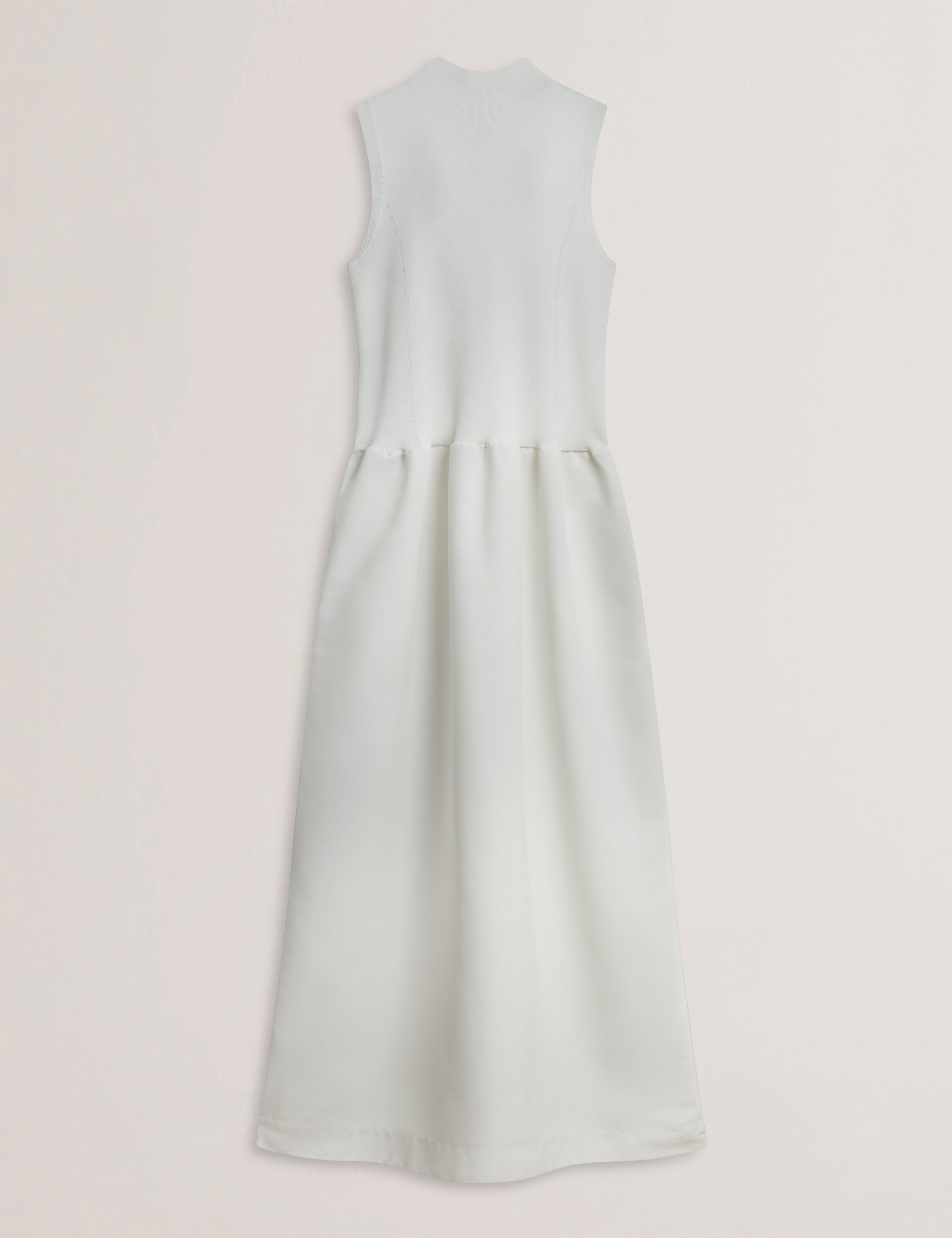 Caattie Sleeveless Midaxi Knitted Bodice Dress Ivory