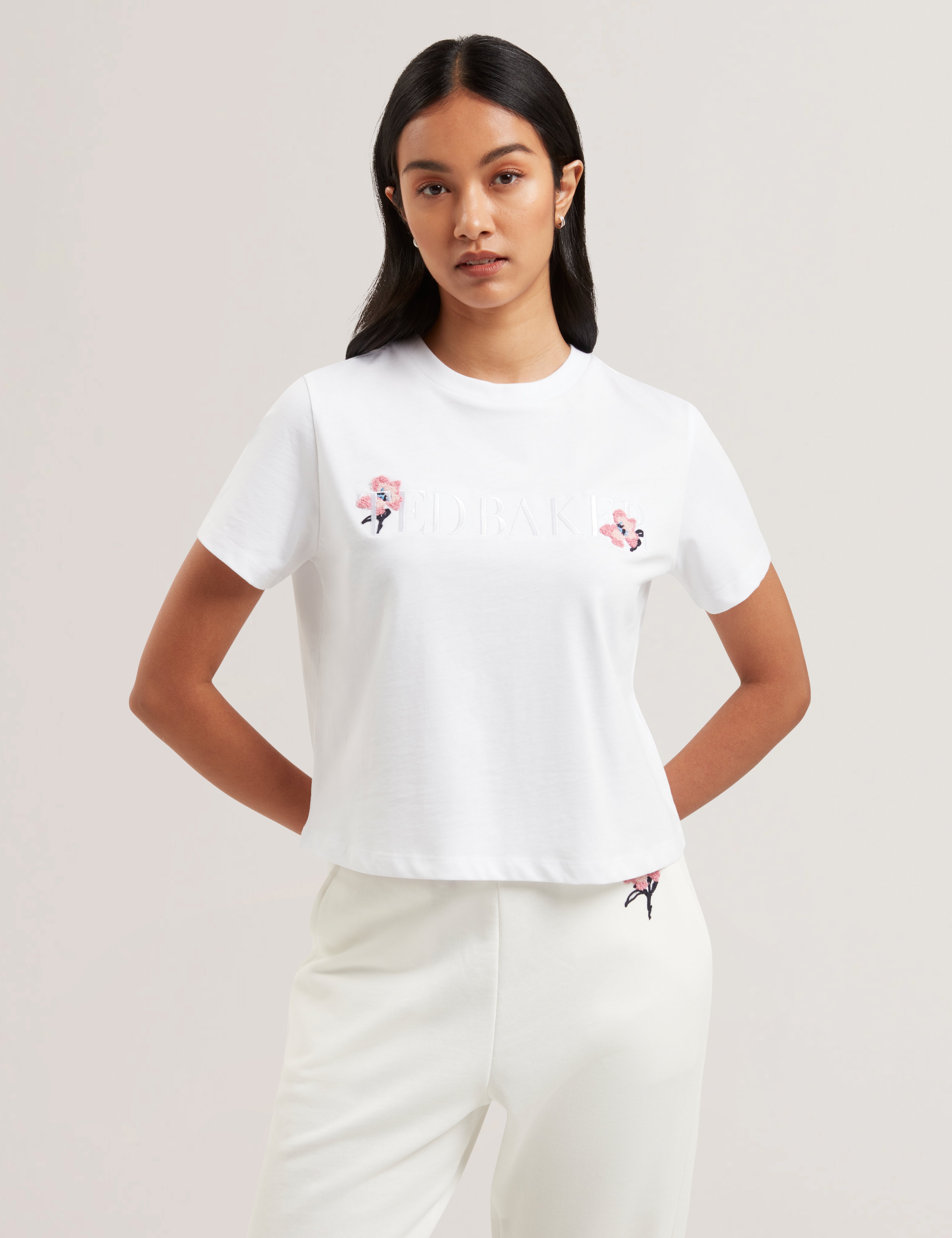 Molii Ted Baker Branded Cropped Tee White