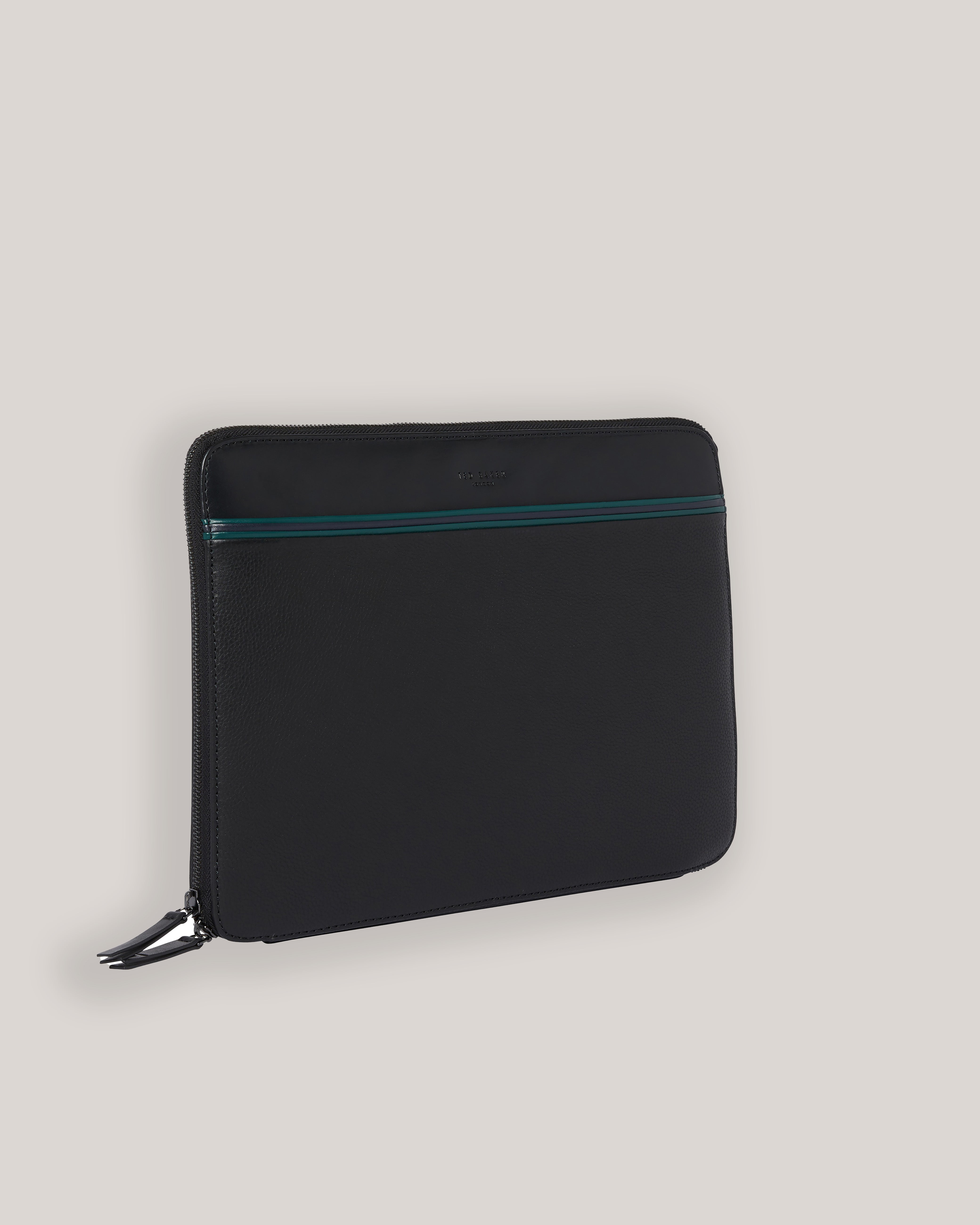 حقيبة كمبيوتر محمول جراسون سترايب جلدية مقاس 13 بوصة، لون أسود