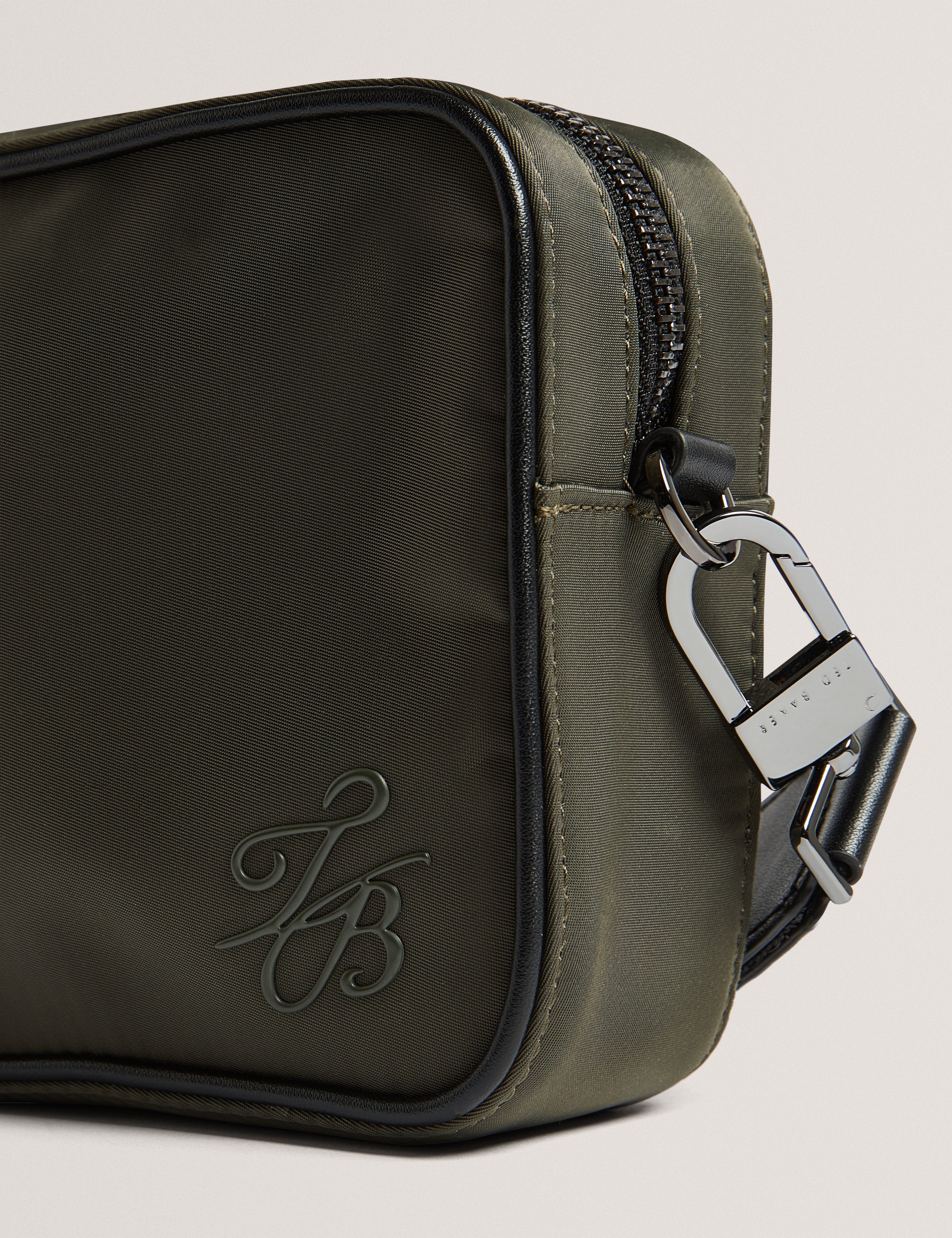 Nesbiit Nylon Tb Script Camera Crossbody Bag Khaki