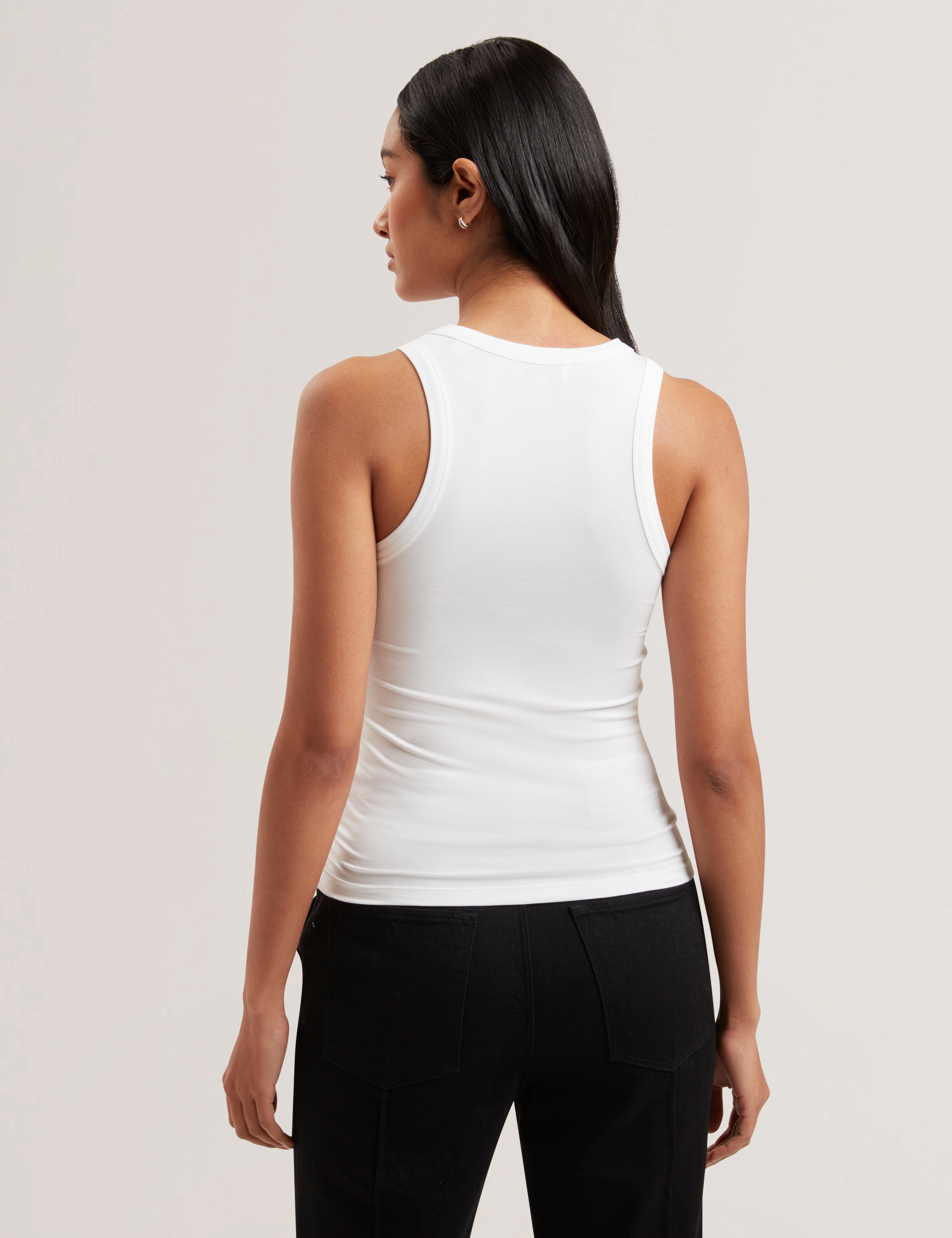 Casiy Jersey Tank Top With Branding Ivory