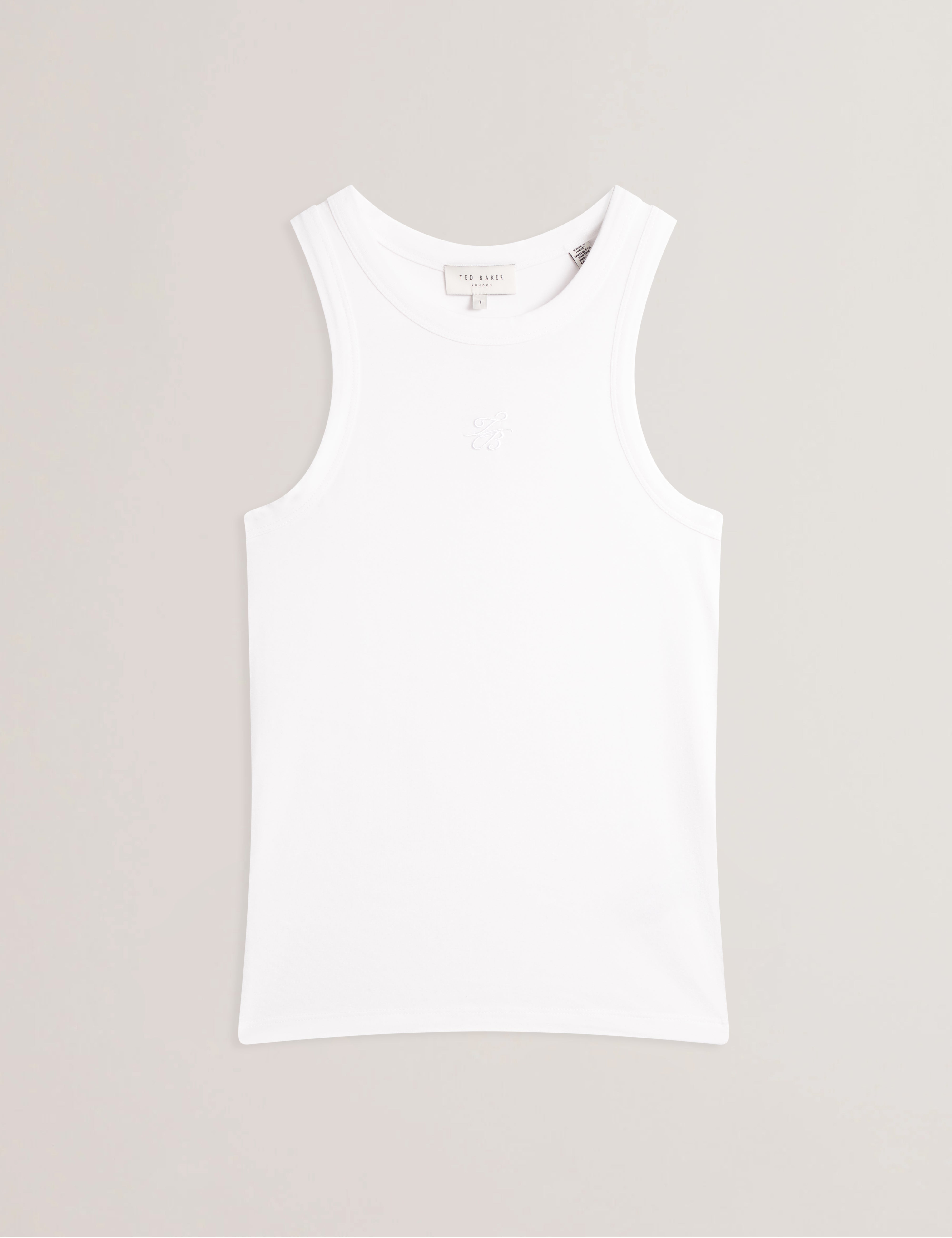 Casiy Jersey Tank Top With Branding Ivory
