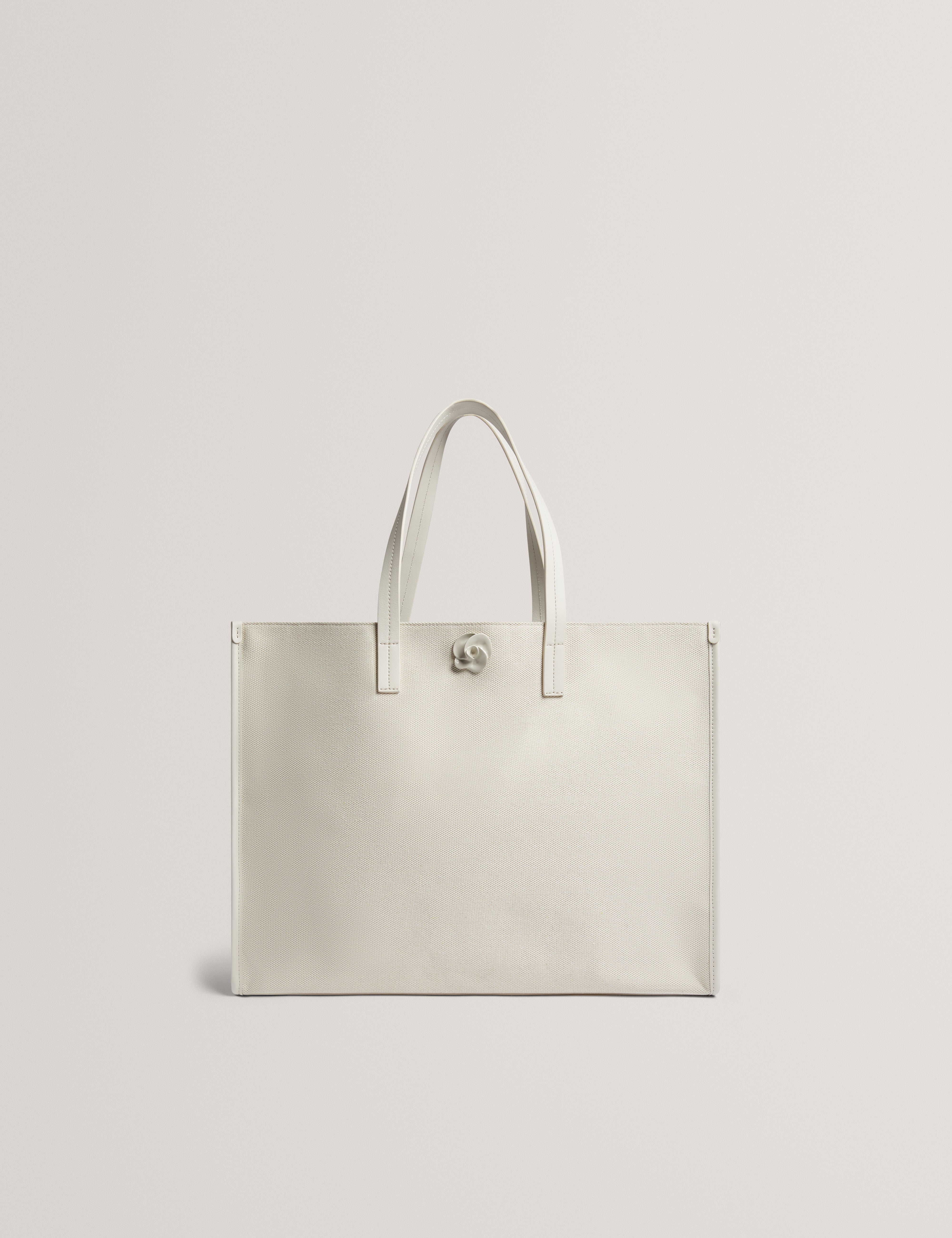 Audos Canvas Rose Hardware Tote Bag Ecru