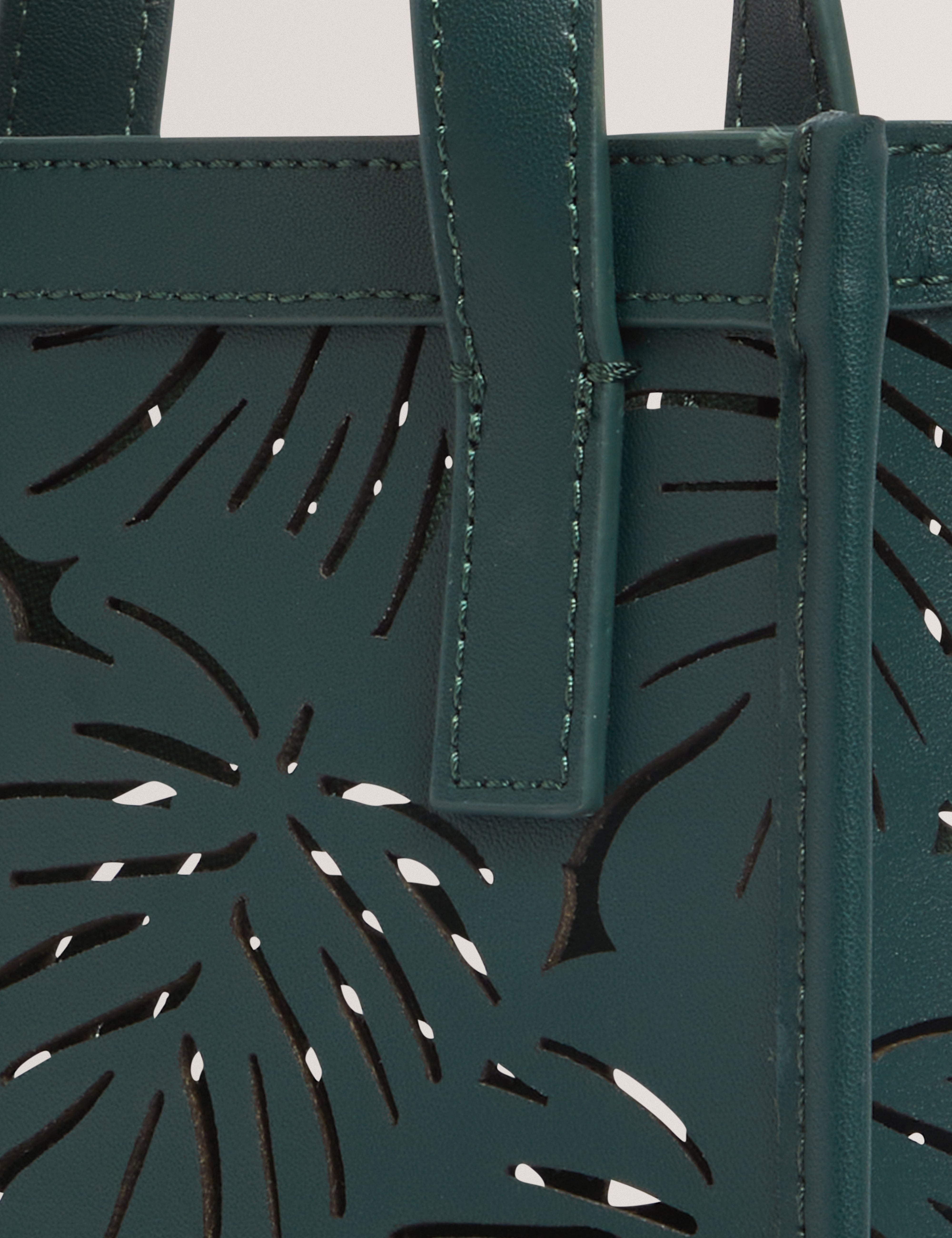 Leeora Laser Cut Leaf Detail Nano Bag Green