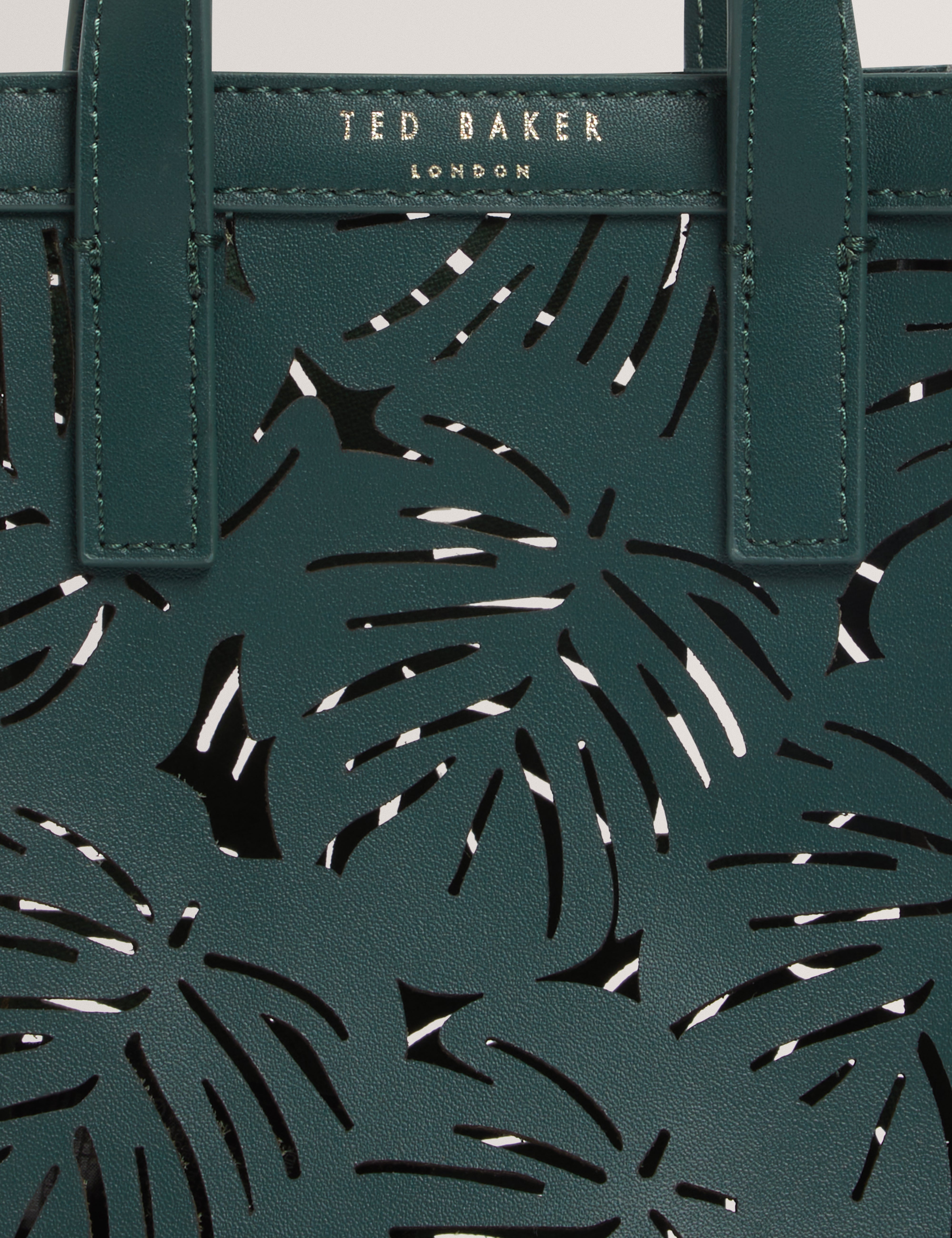 Leeora Laser Cut Leaf Detail Nano Bag Green