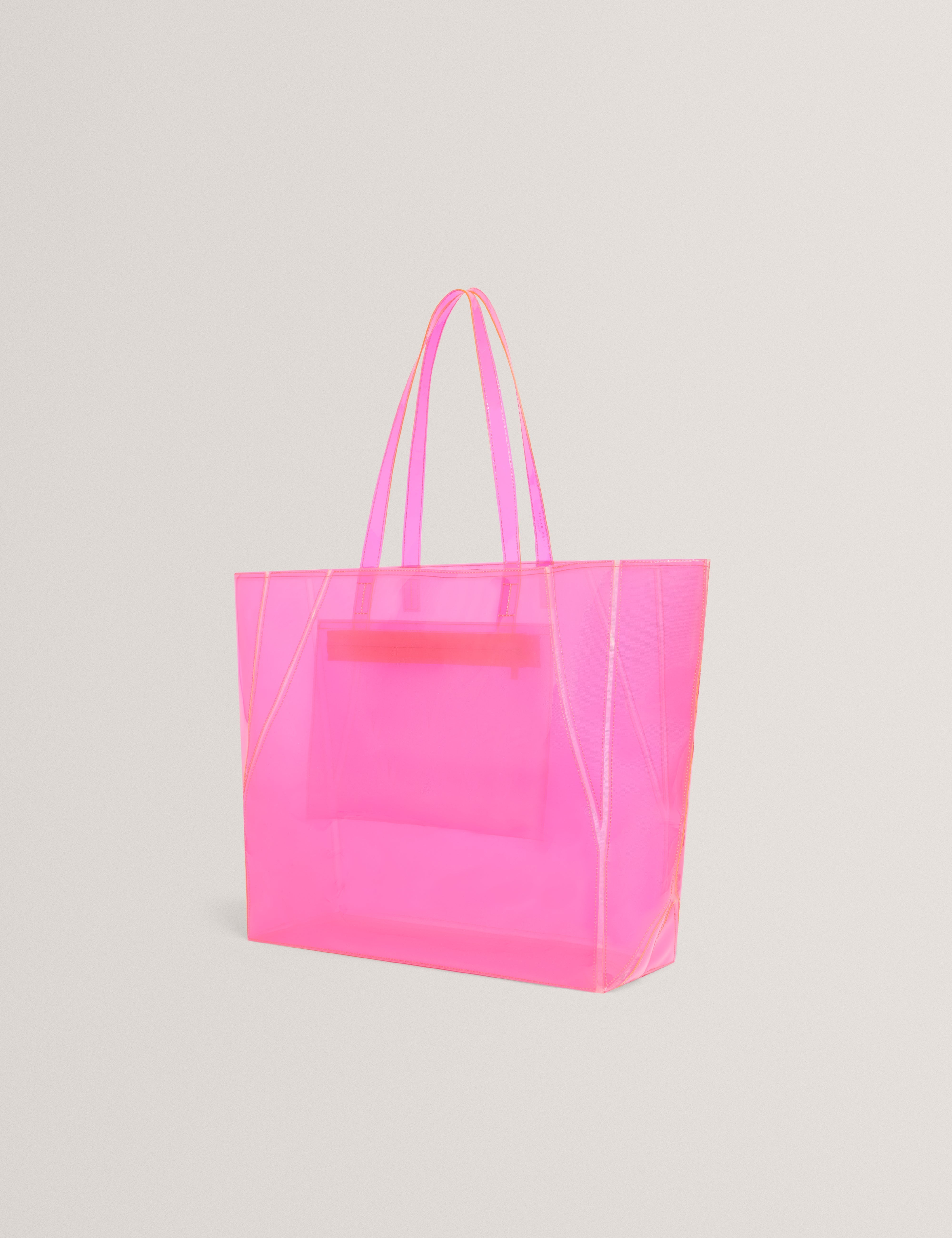 Vinessa Vinyl Collapsible Large Shopper Pink