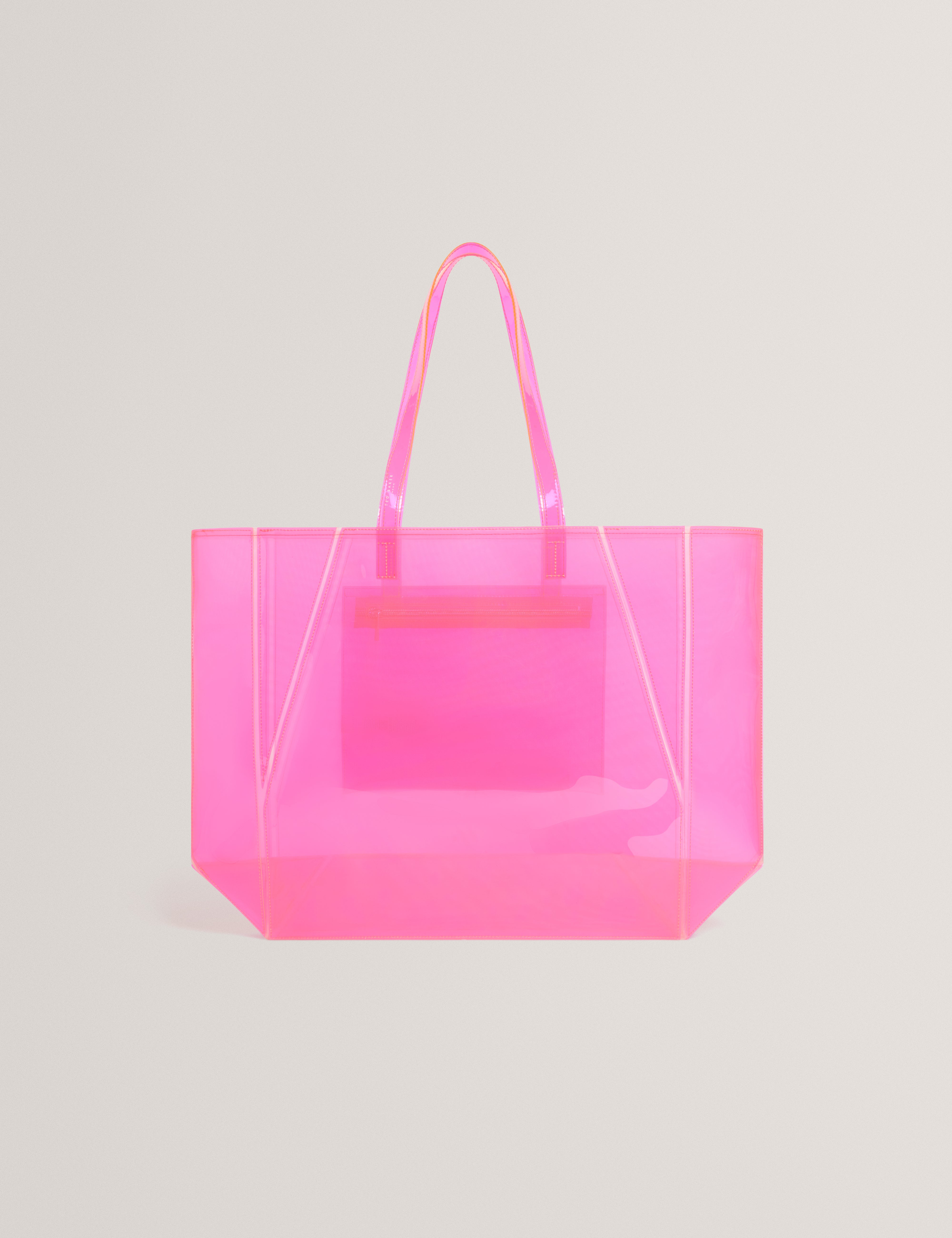 Vinessa Vinyl Collapsible Large Shopper Pink