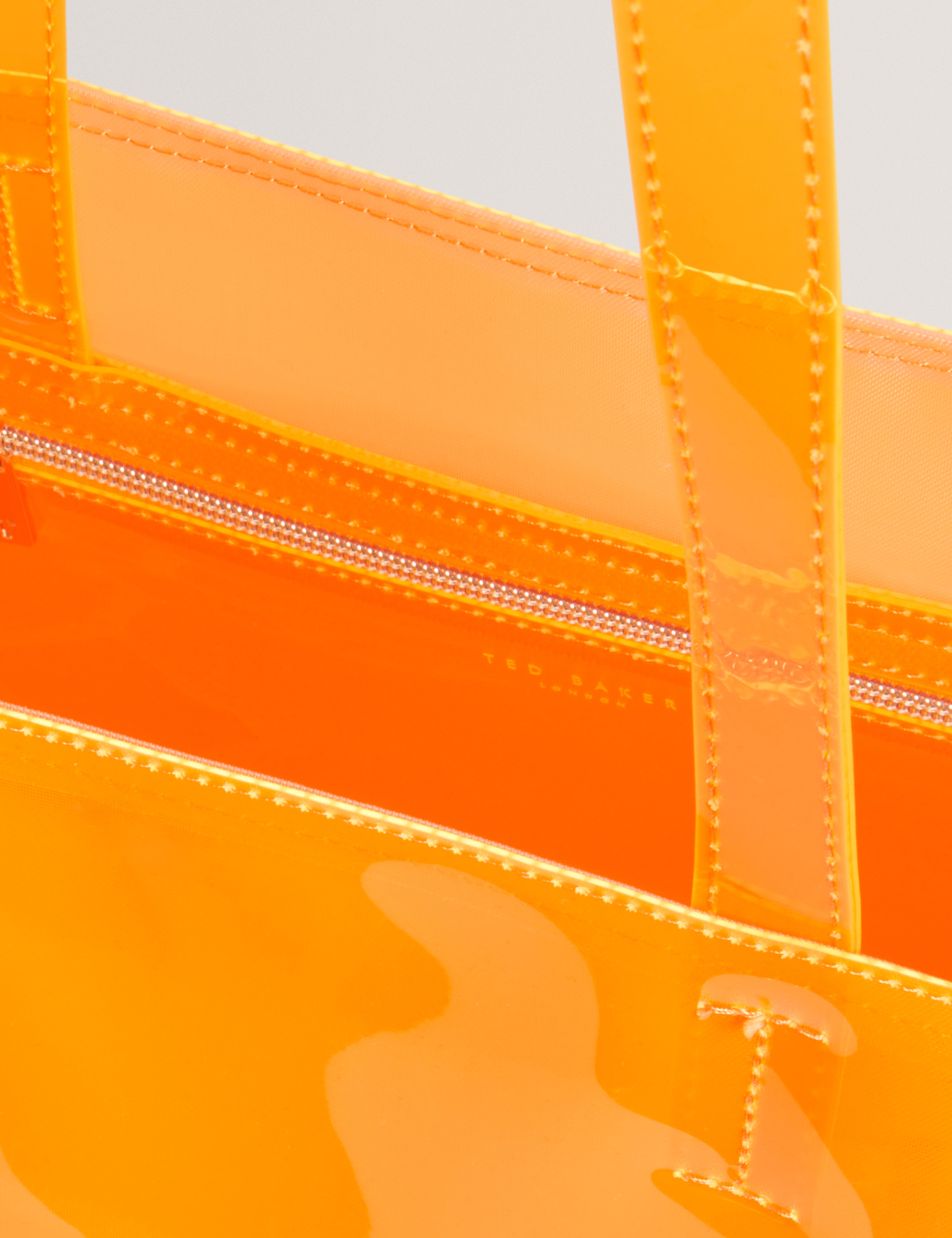 Vinessa Vinyl Collapsible Large Shopper Orange