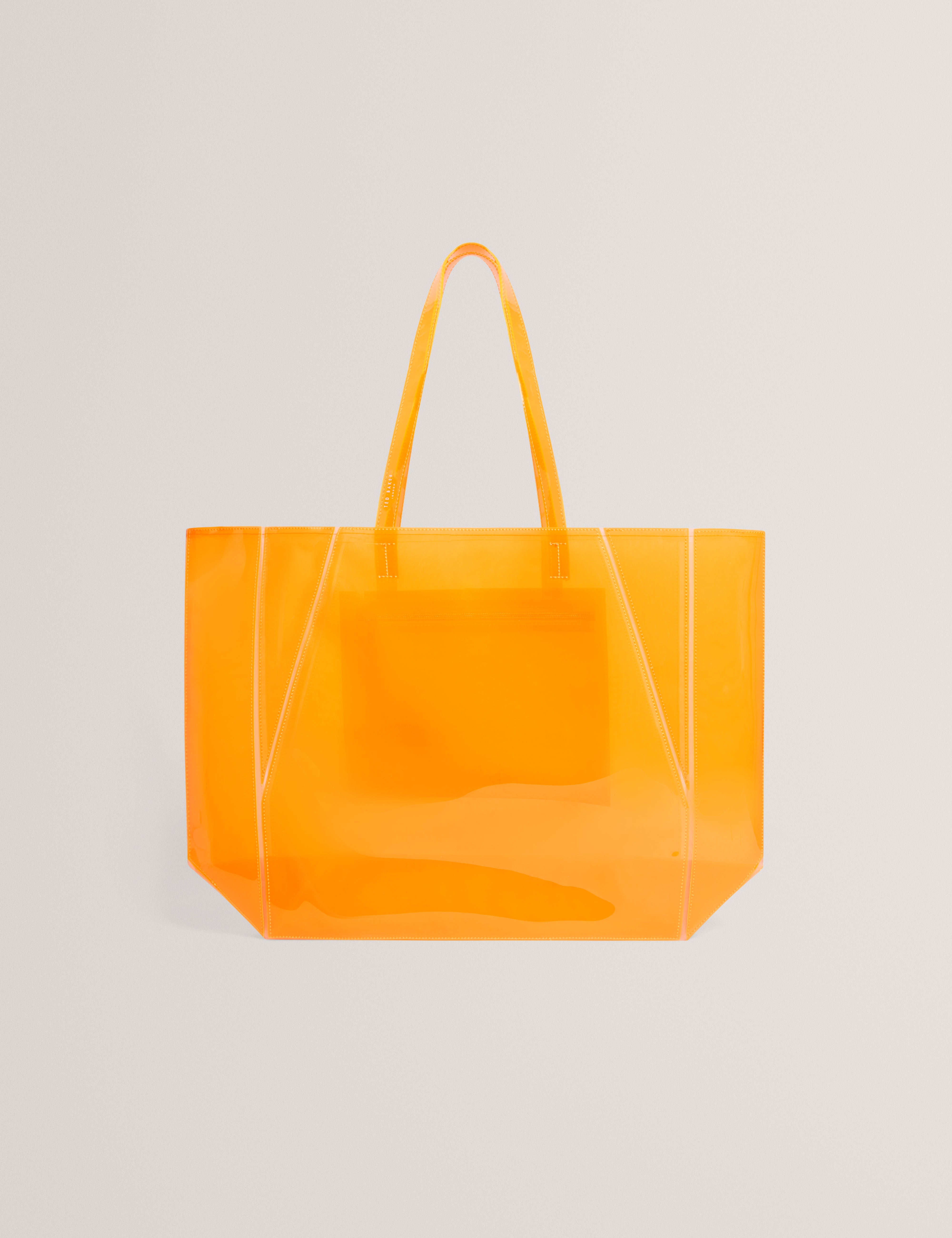 Vinessa Vinyl Collapsible Large Shopper Orange