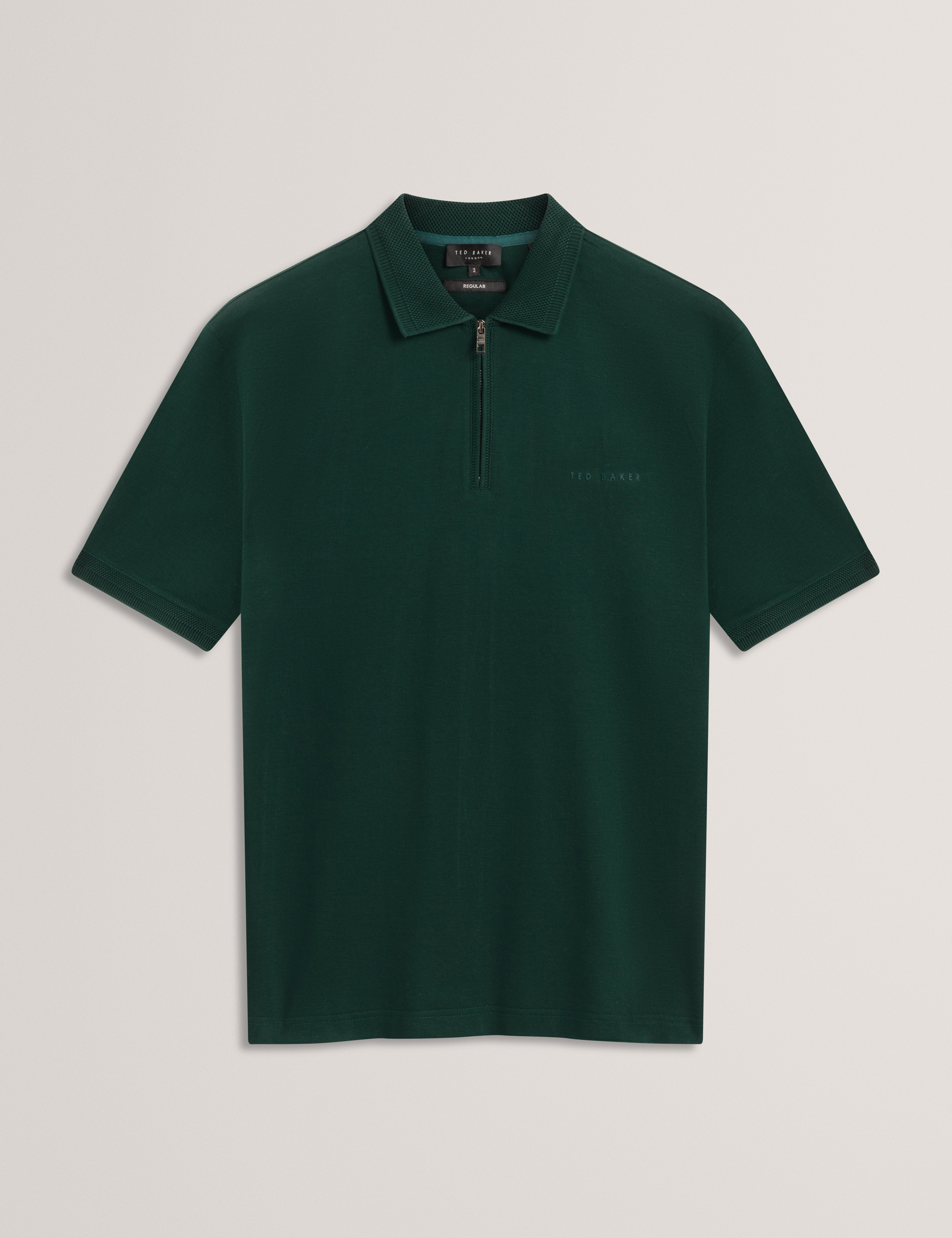 قميص بولو سيريل ذو العلامة التجارية Honeycomb Trim Ss Polo Dk-Green
