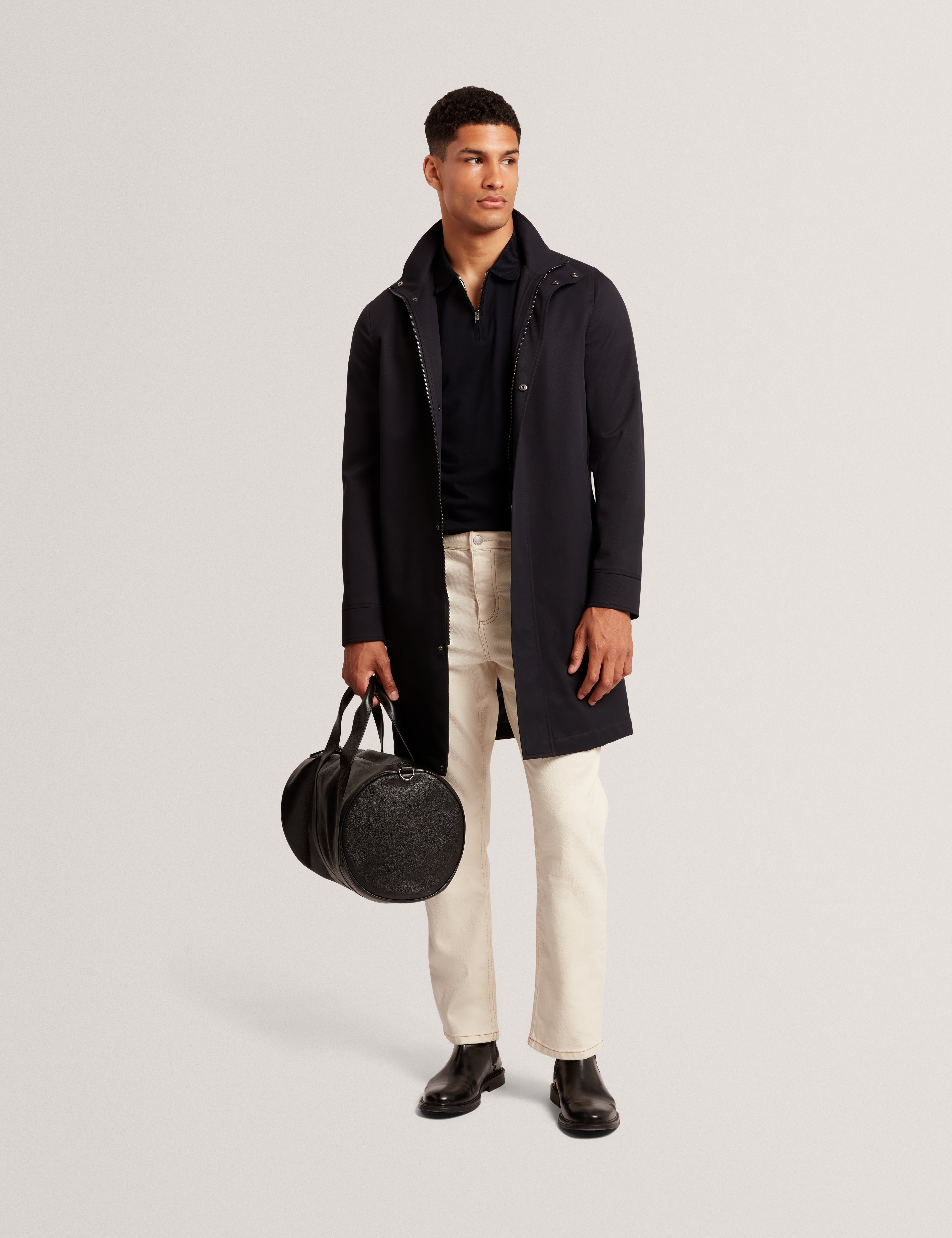 قميص بولو أزرق داكن من Cyrile Branded Honeycomb Trim Ss