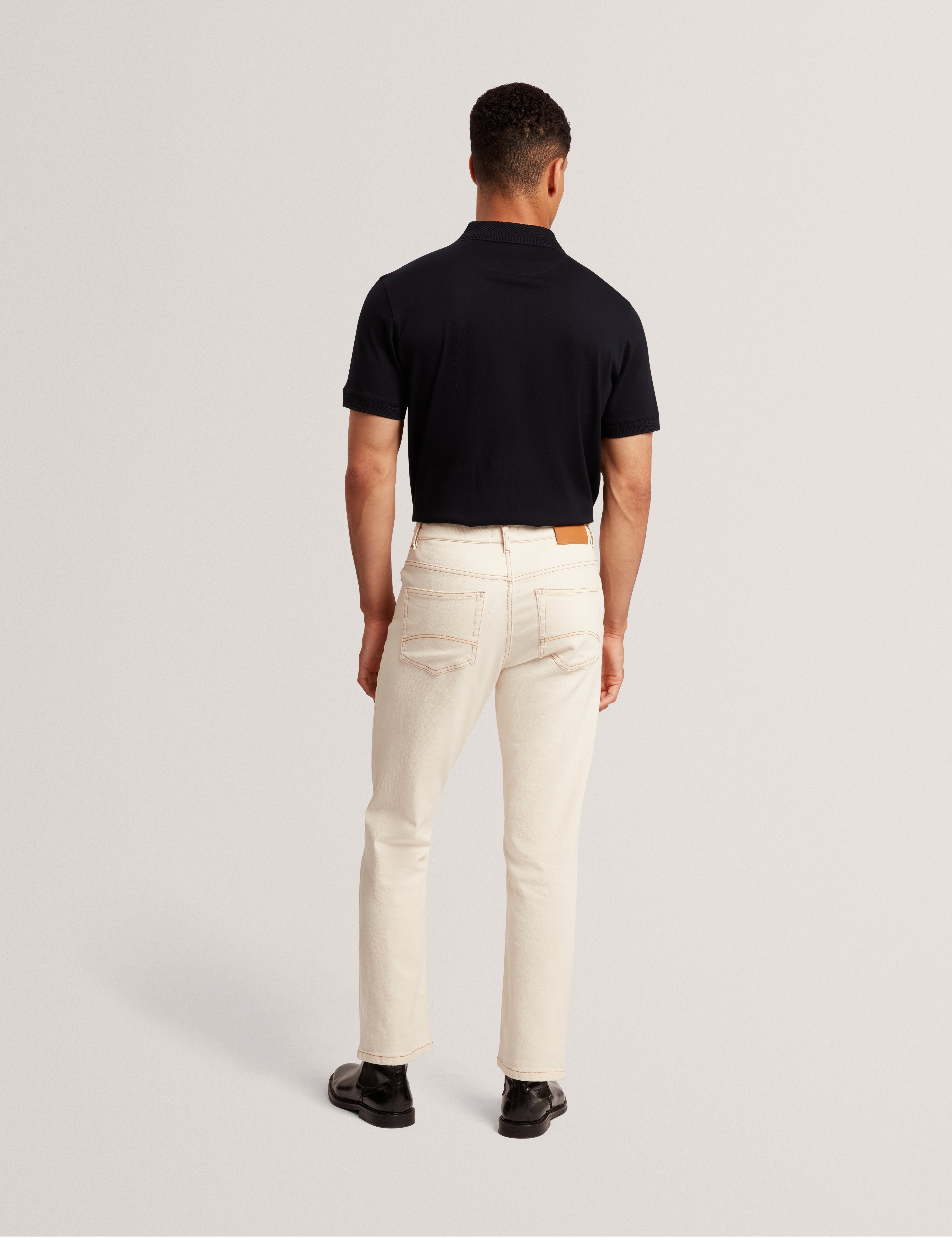 قميص بولو أزرق داكن من Cyrile Branded Honeycomb Trim Ss