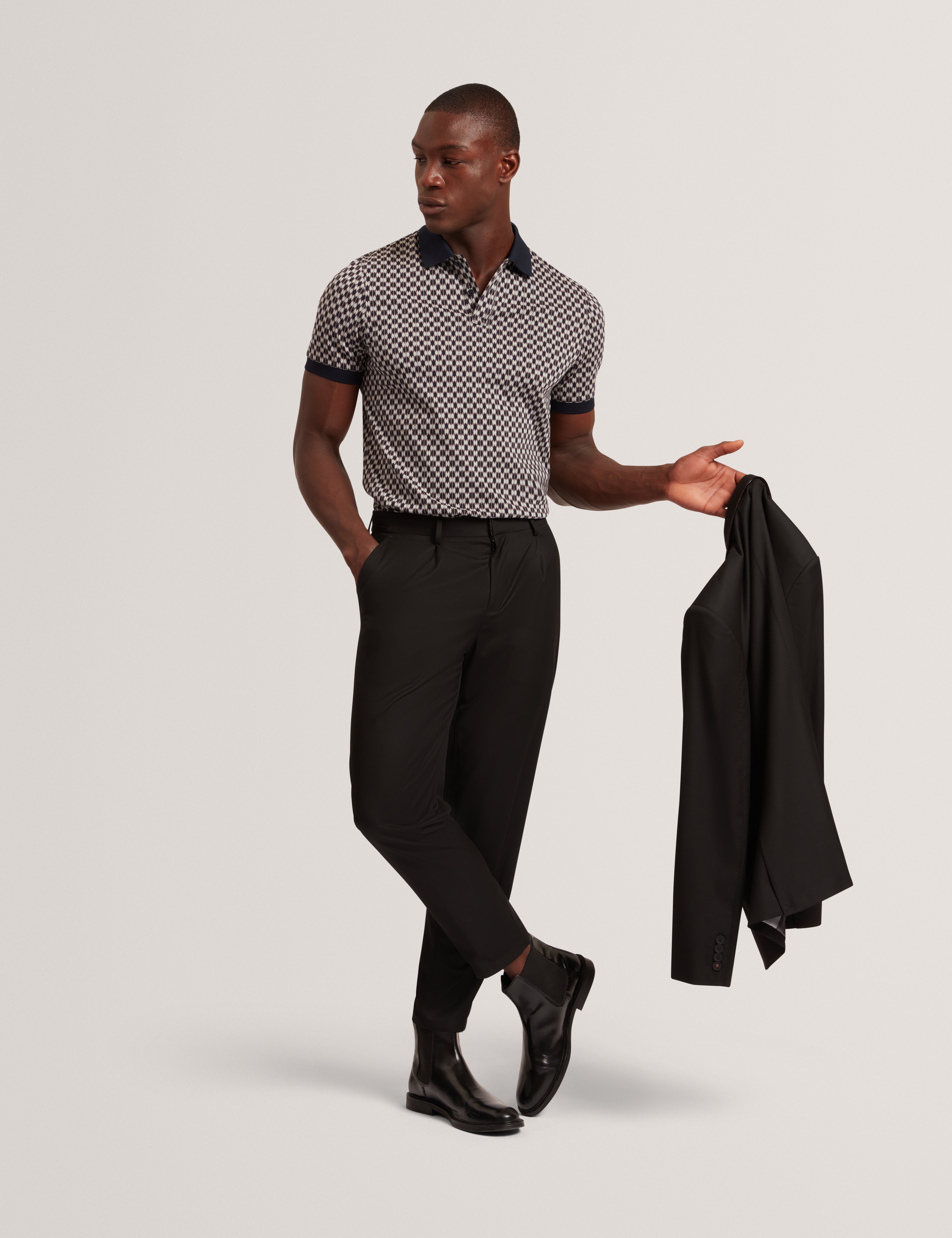 قميص بولو جاكار جيو إس إس من إرنيست باللون الأزرق البحري