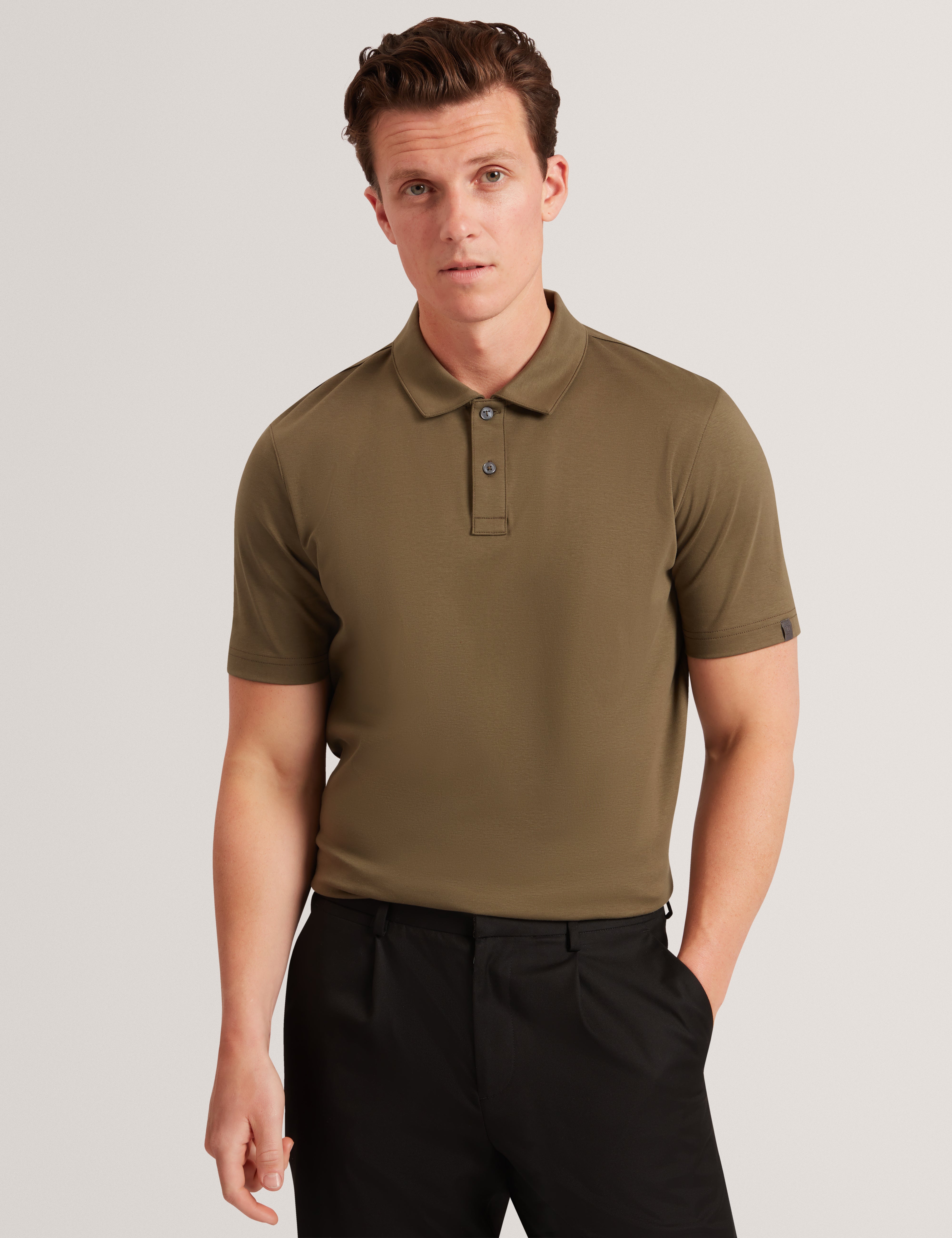 Connall Short Sleeve Regular Soft Touch Polo Khaki