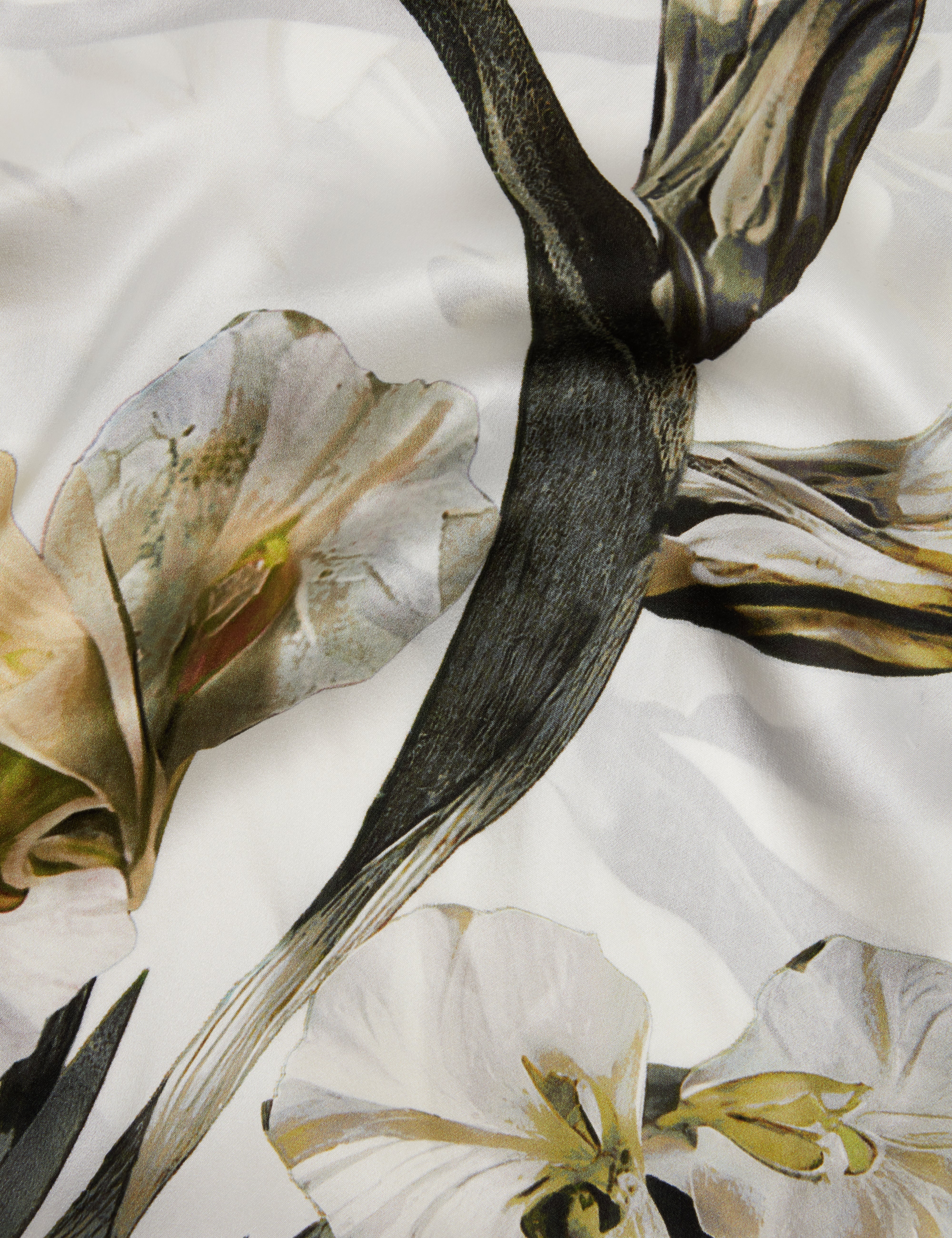 Irissi Printed Square Silk Scarf Ecru