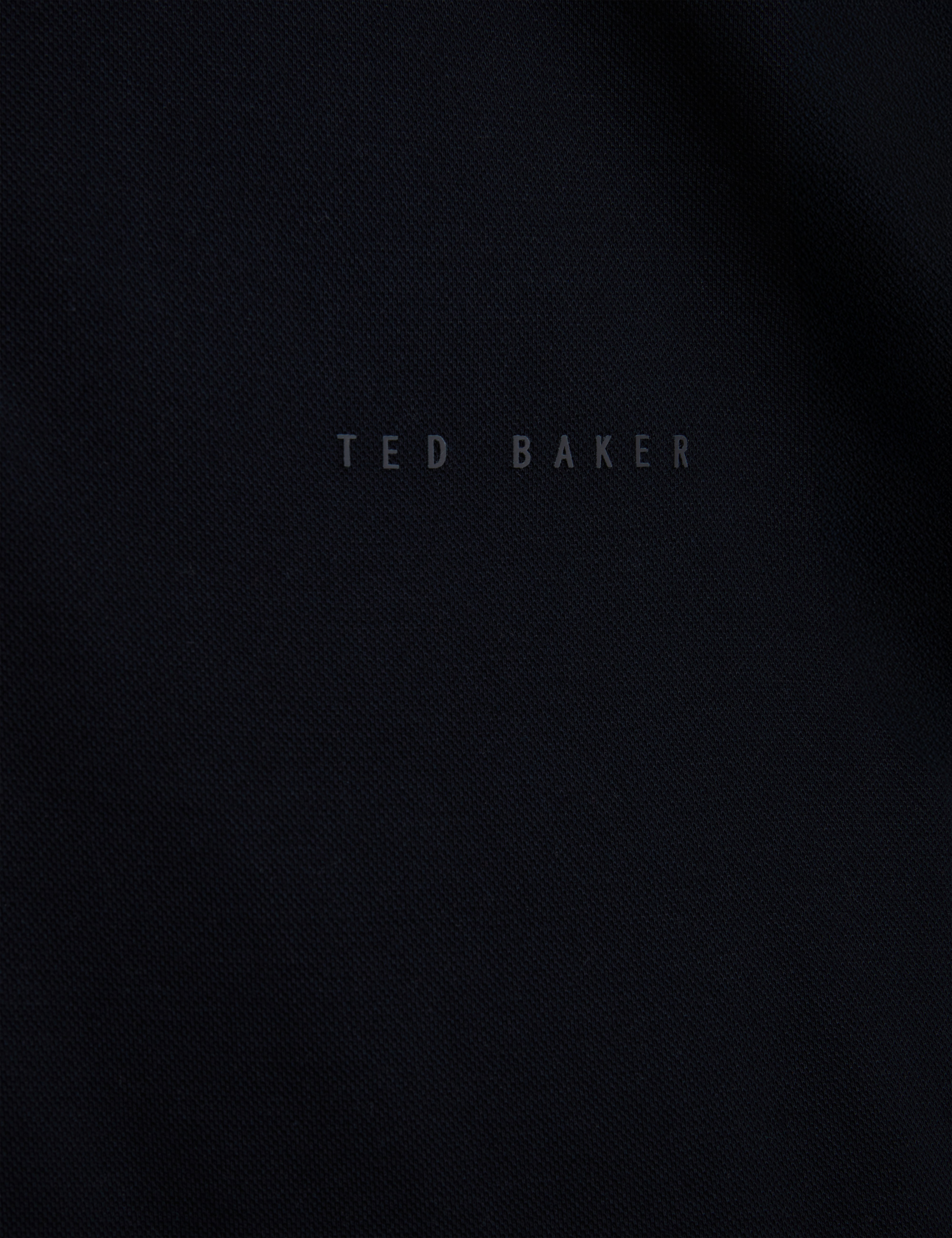 Woan Branded Honeycomb Trim Long Sleeve Polo Navy