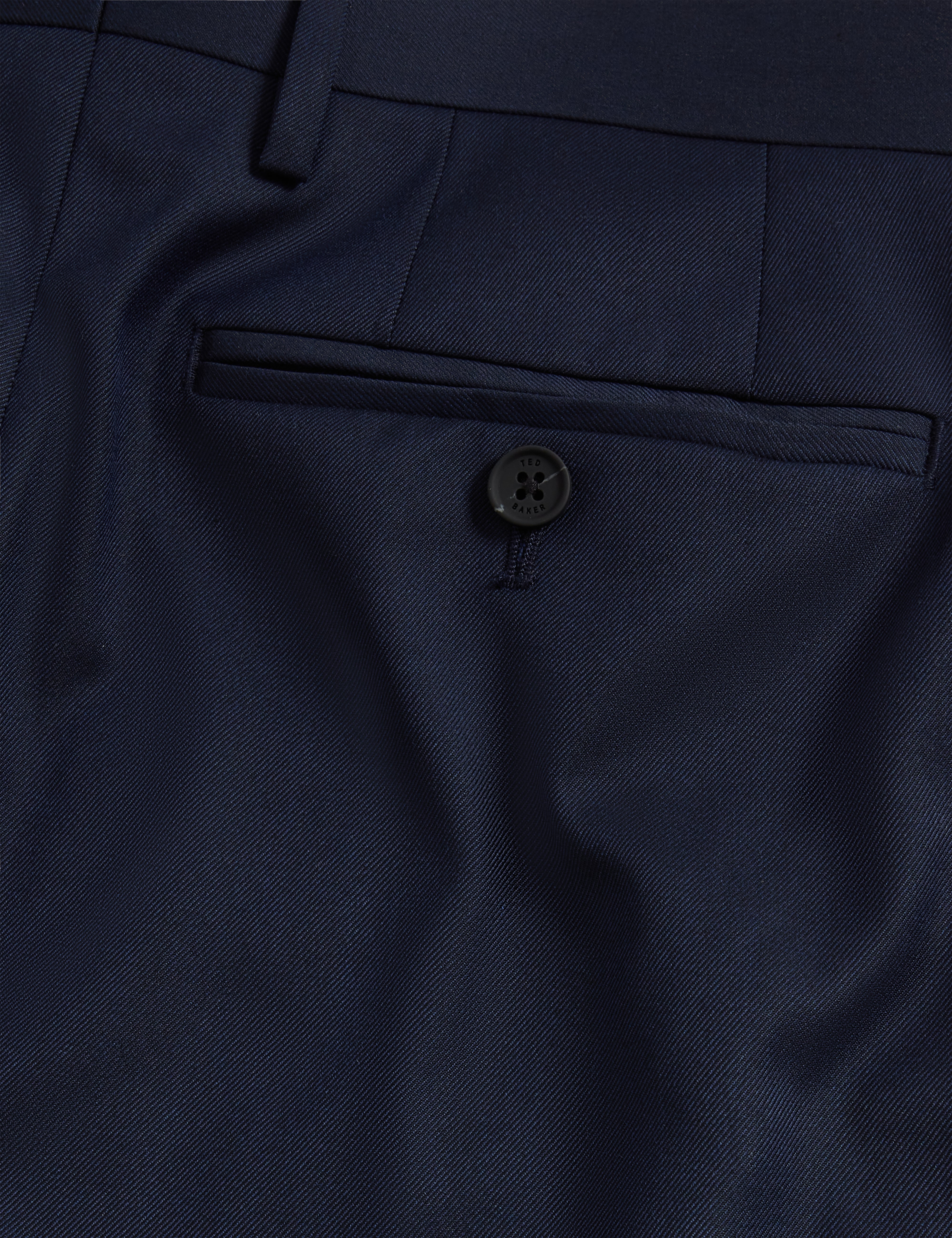 Saisont Slim Wool Blend Trouser With Stretch Navy