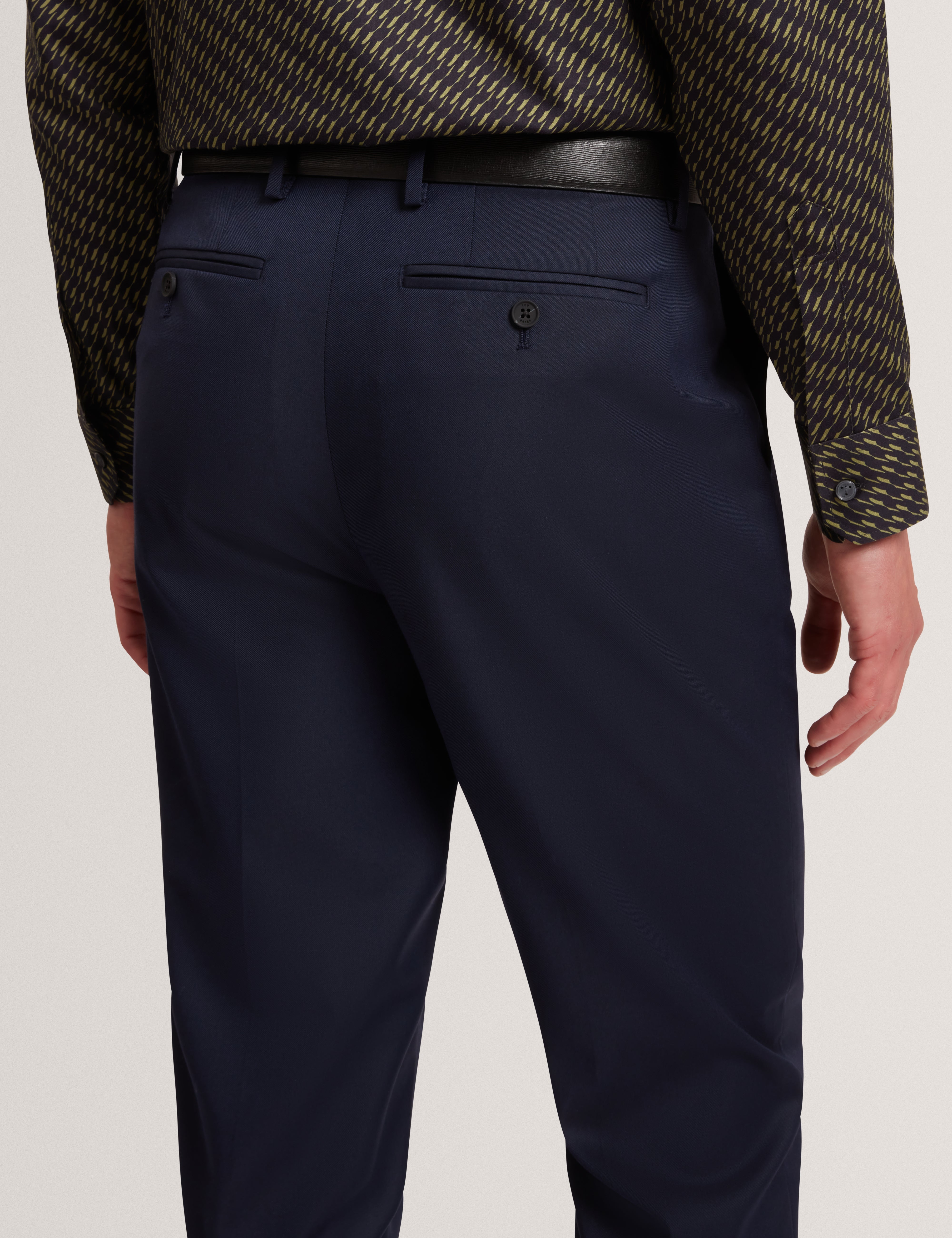 Saisont Slim Wool Blend Trouser With Stretch Navy