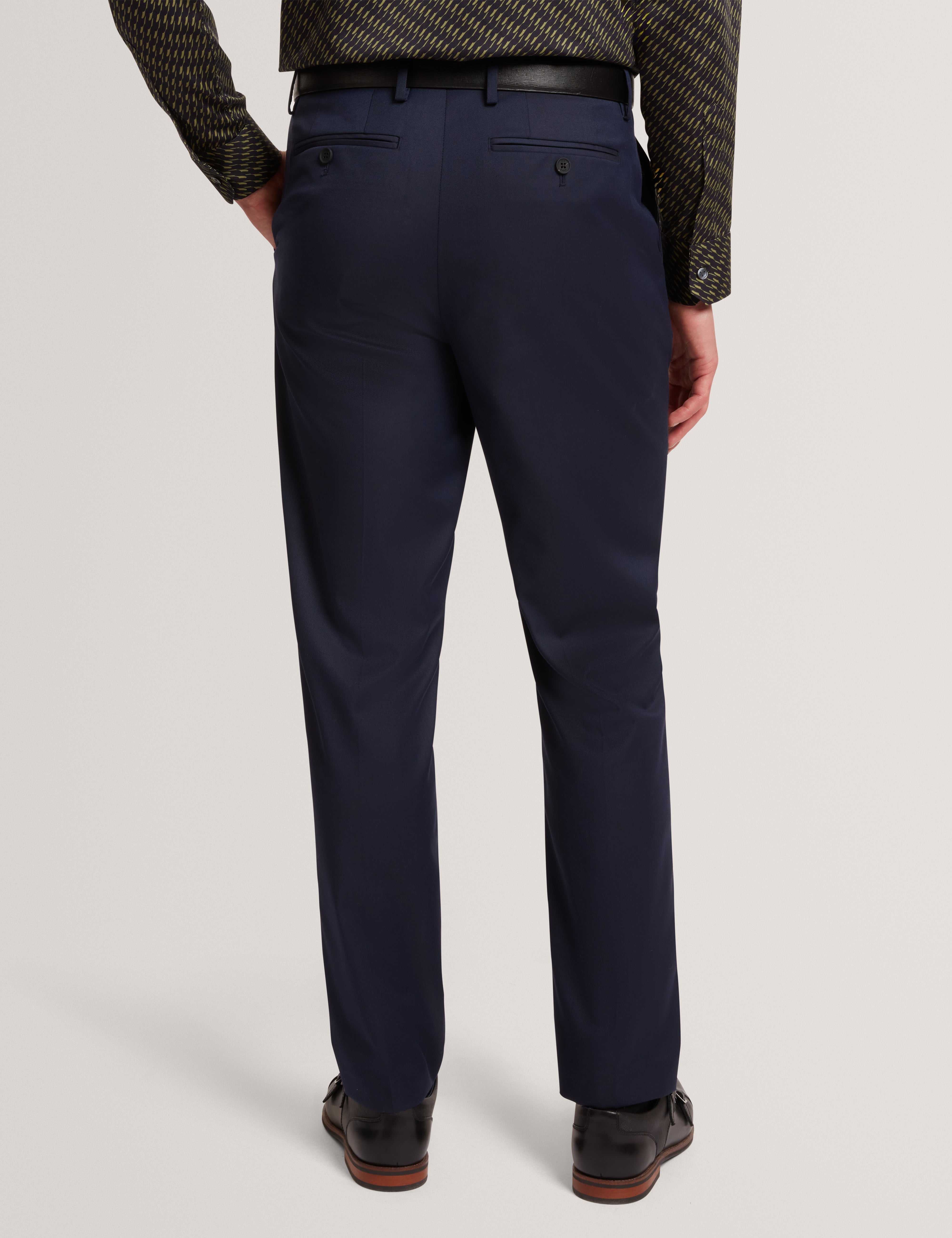 Saisont Slim Wool Blend Trouser With Stretch Navy