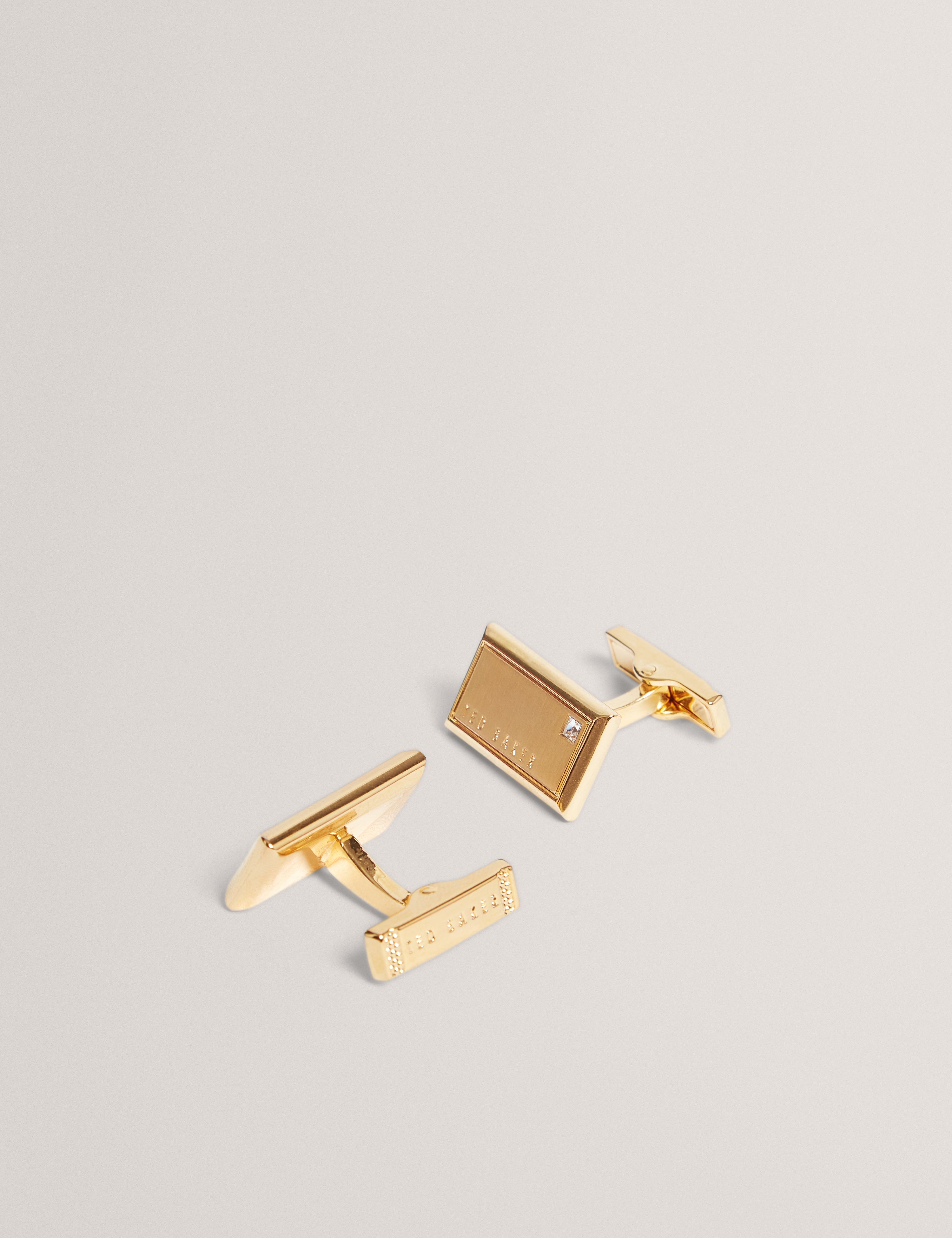 Kristol Brushed Metal Cufflinks Gold