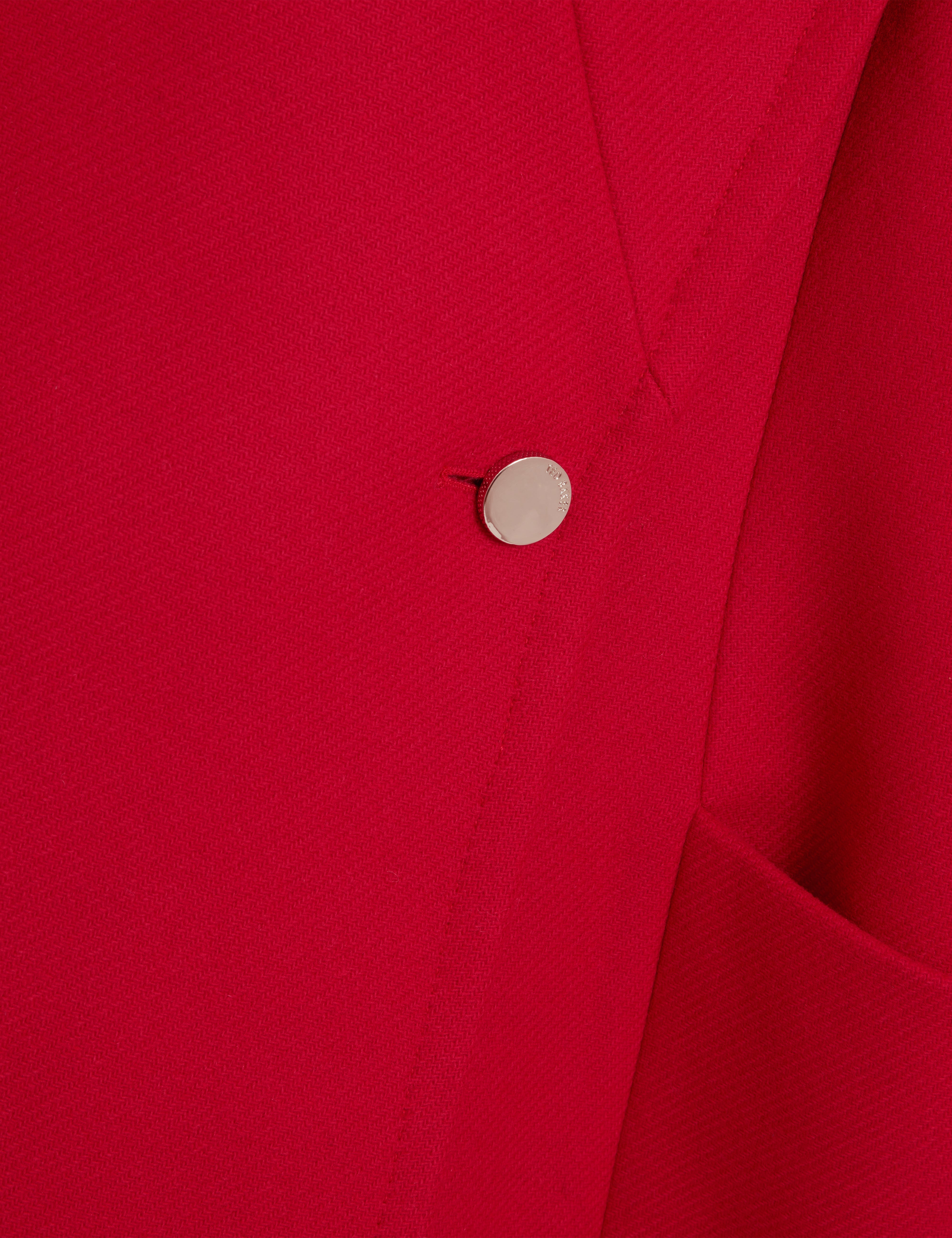 معطف إيفينا قصير من الصوف مزدوج الوجهين، أحمر داكن