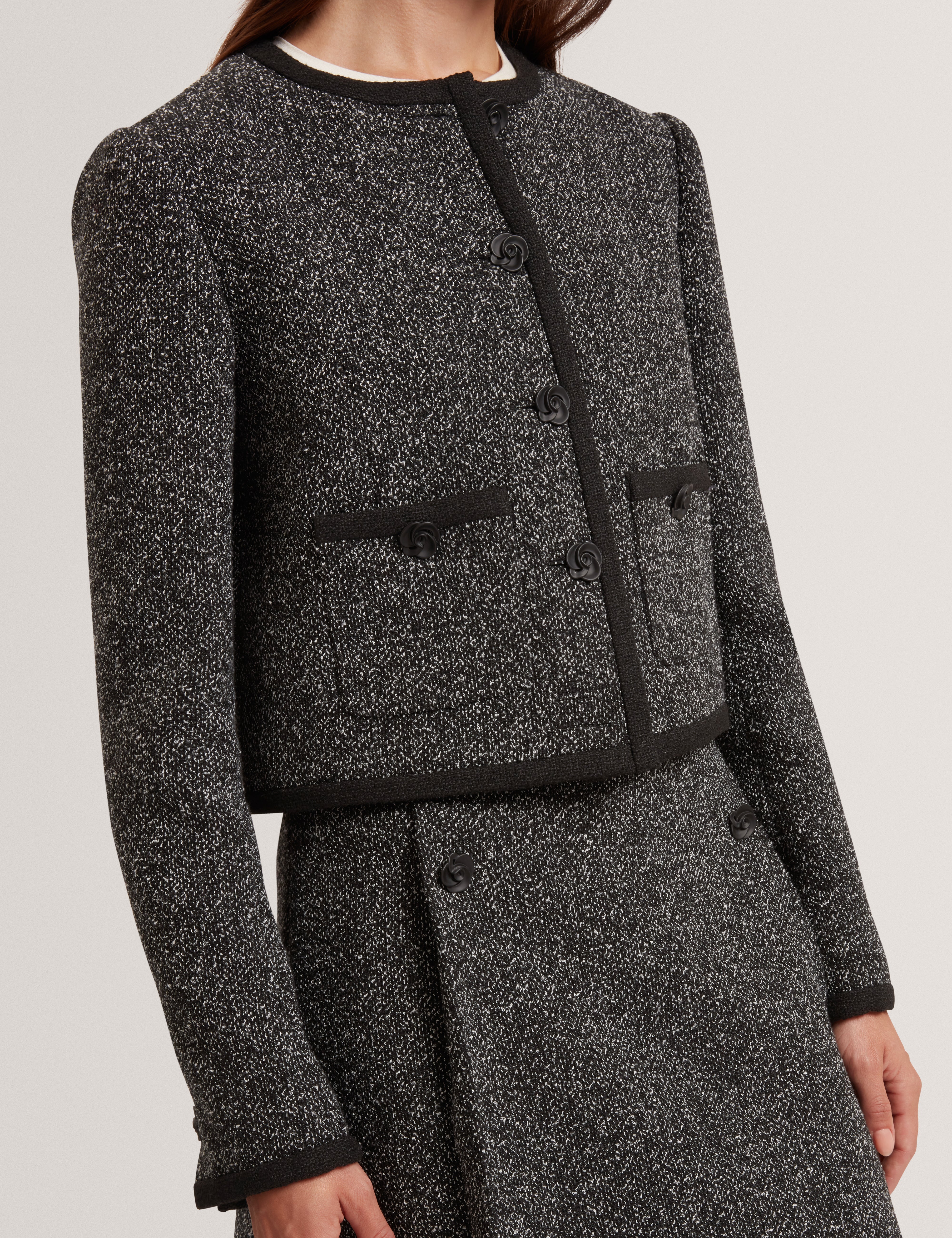 Ekaa Tailored Boucle Cropped Jacket Black
