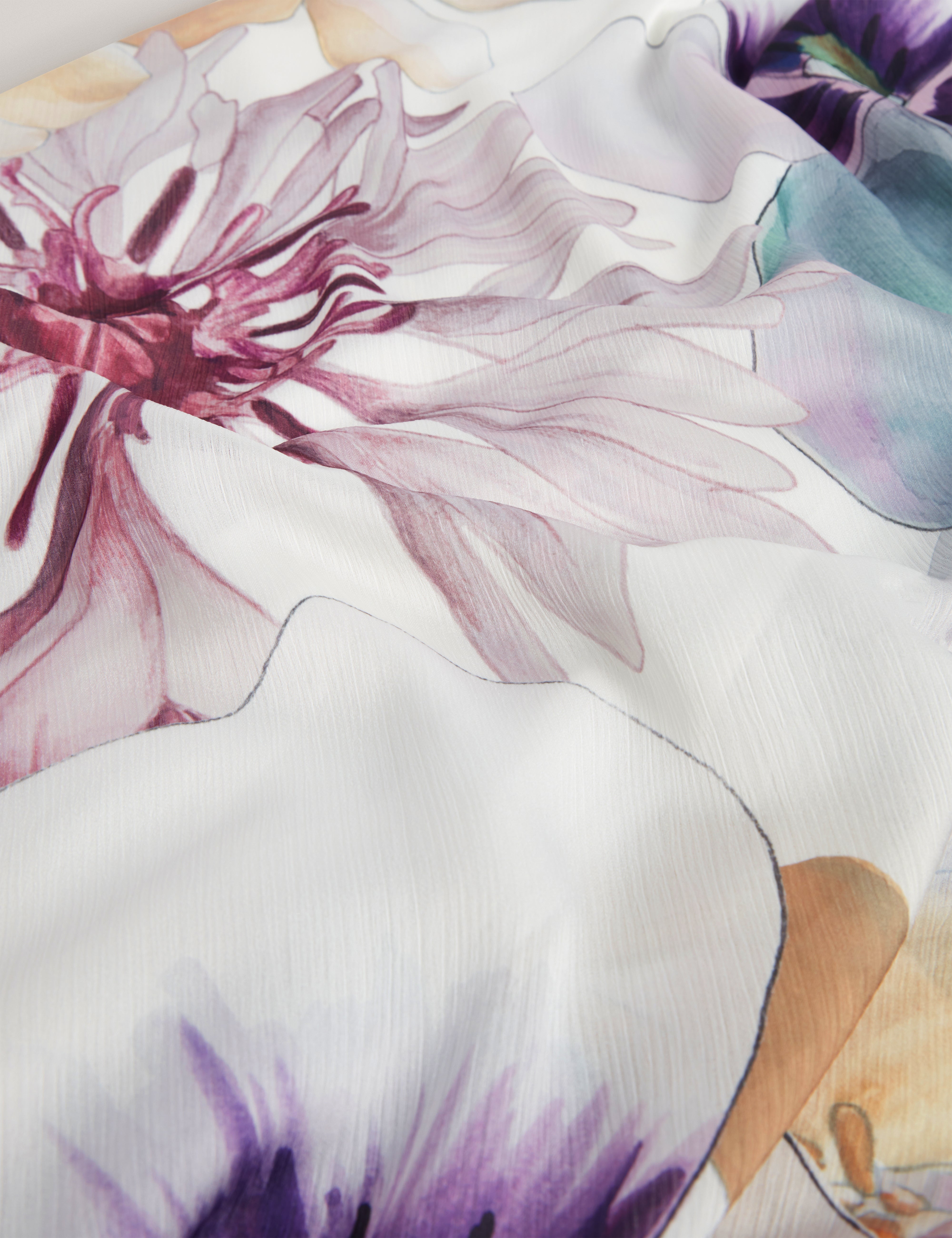 فستان متوسط ​​الطول بطبعة هاربور وربطة عنق باللون الأبيض