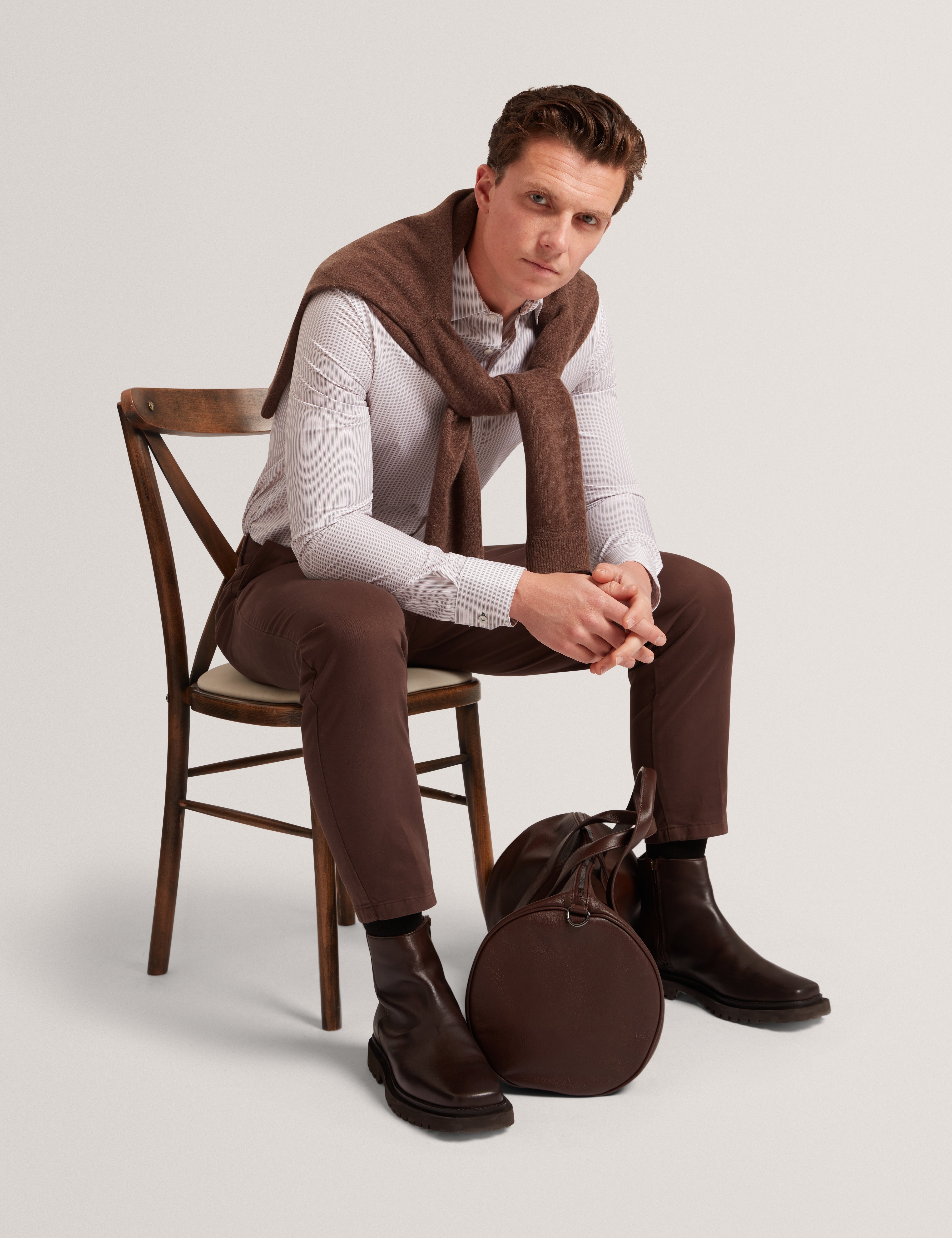 سوهو قميص مخطط بأكمام طويلة