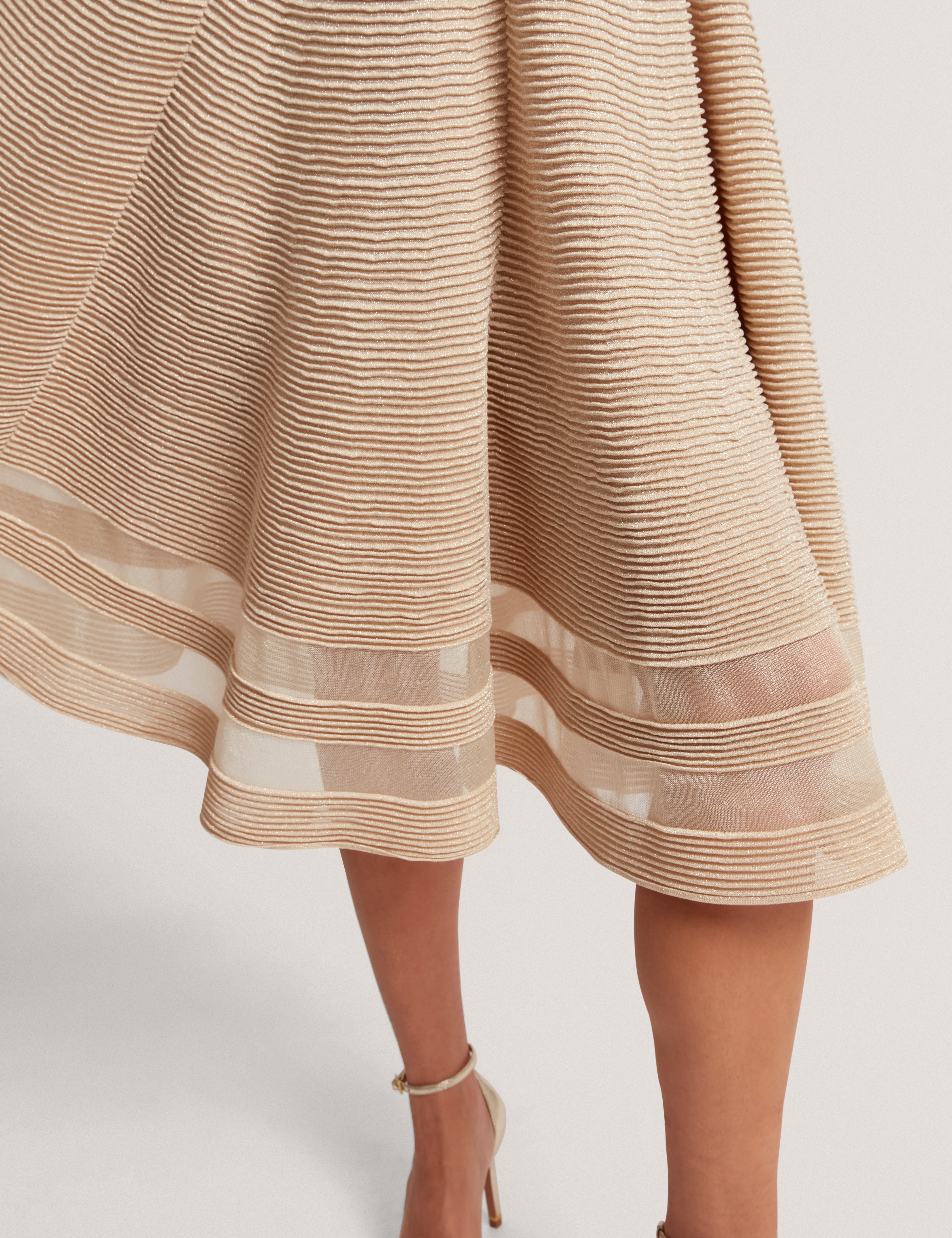 Saalli Knitted Skater Dress With Invisible Pane Natural