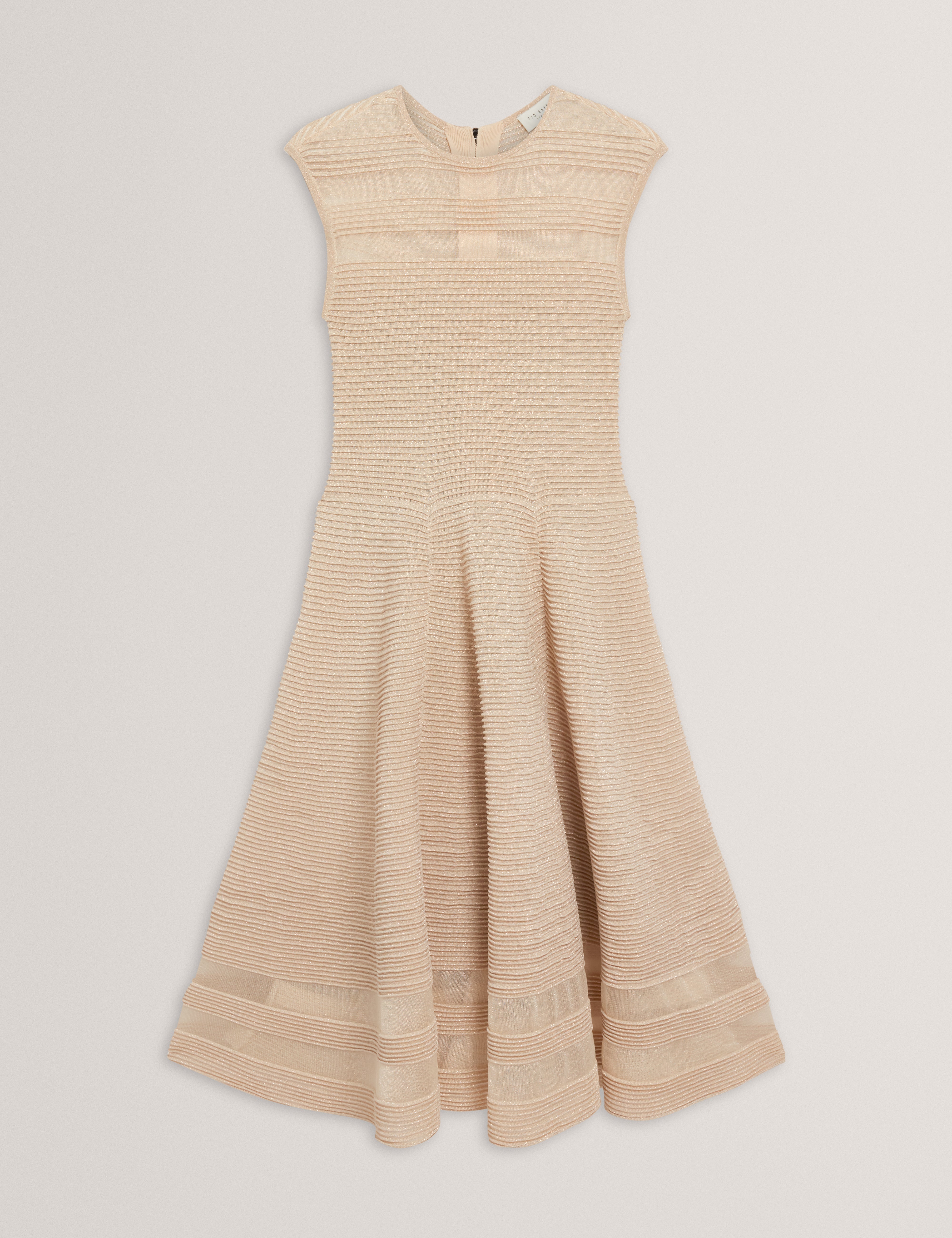 Saalli Knitted Skater Dress With Invisible Pane Natural