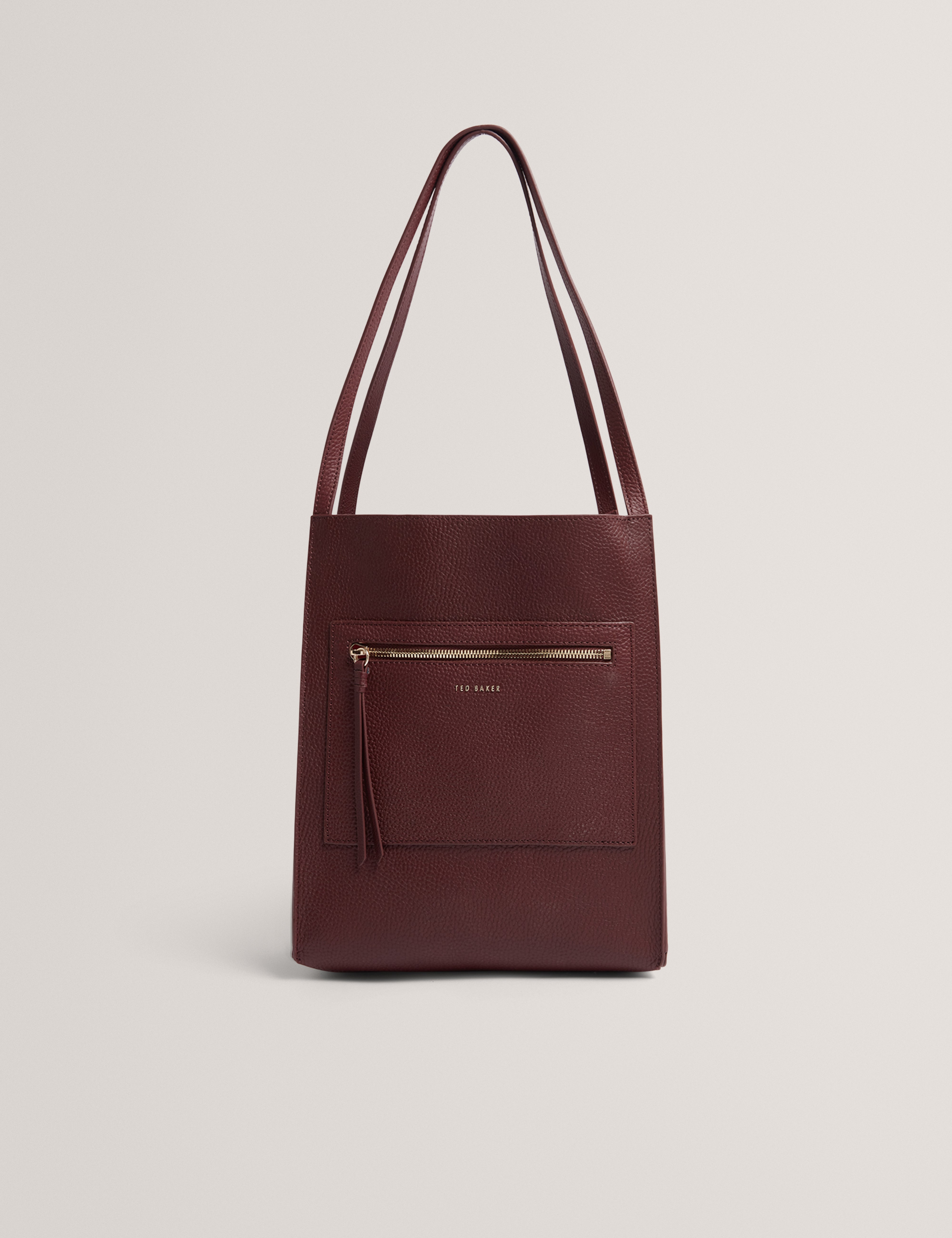 Taala Soft Slouch Small Leather Tote Bag Oxblood