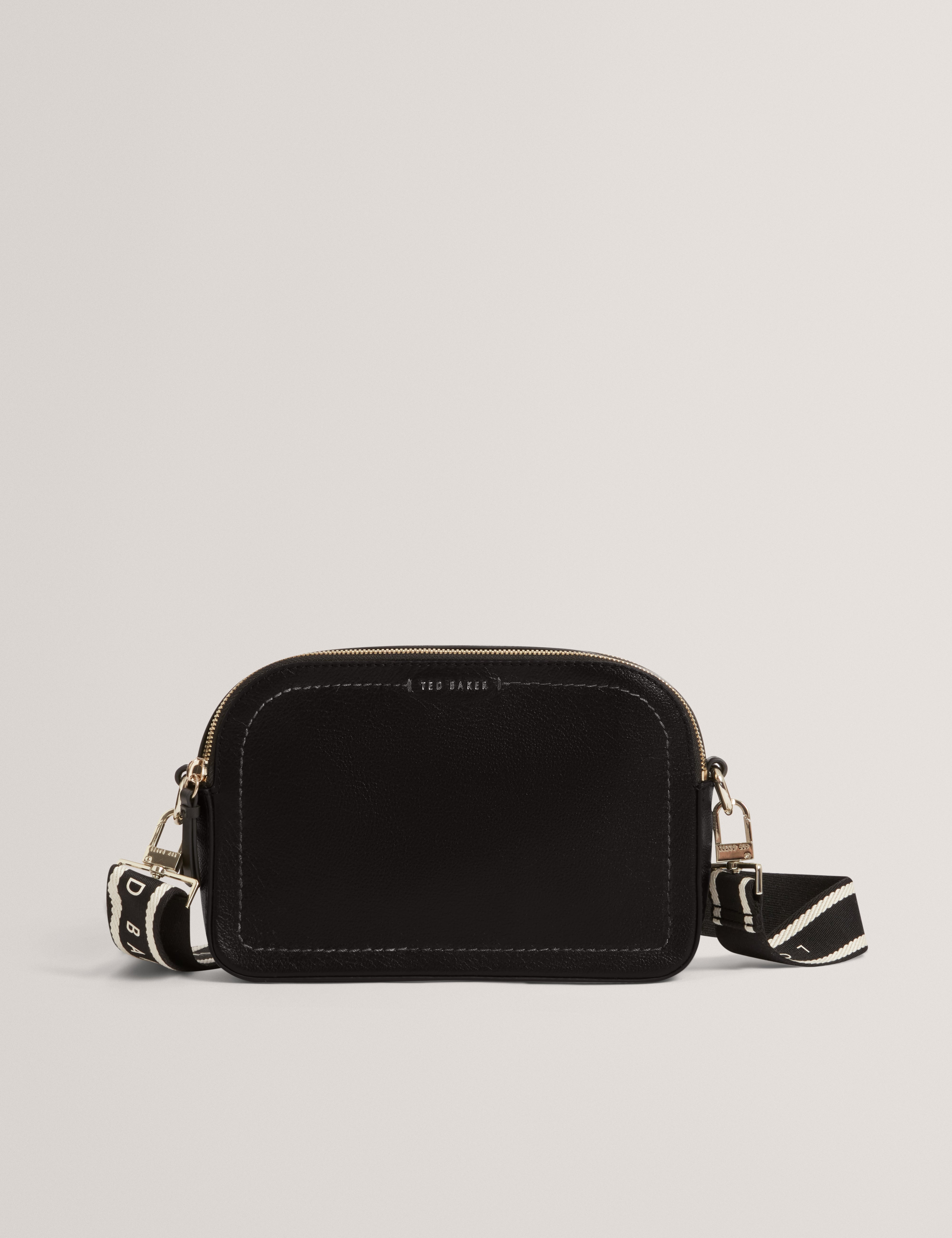 Luceele Webbing Leather Crossbody Bag Black