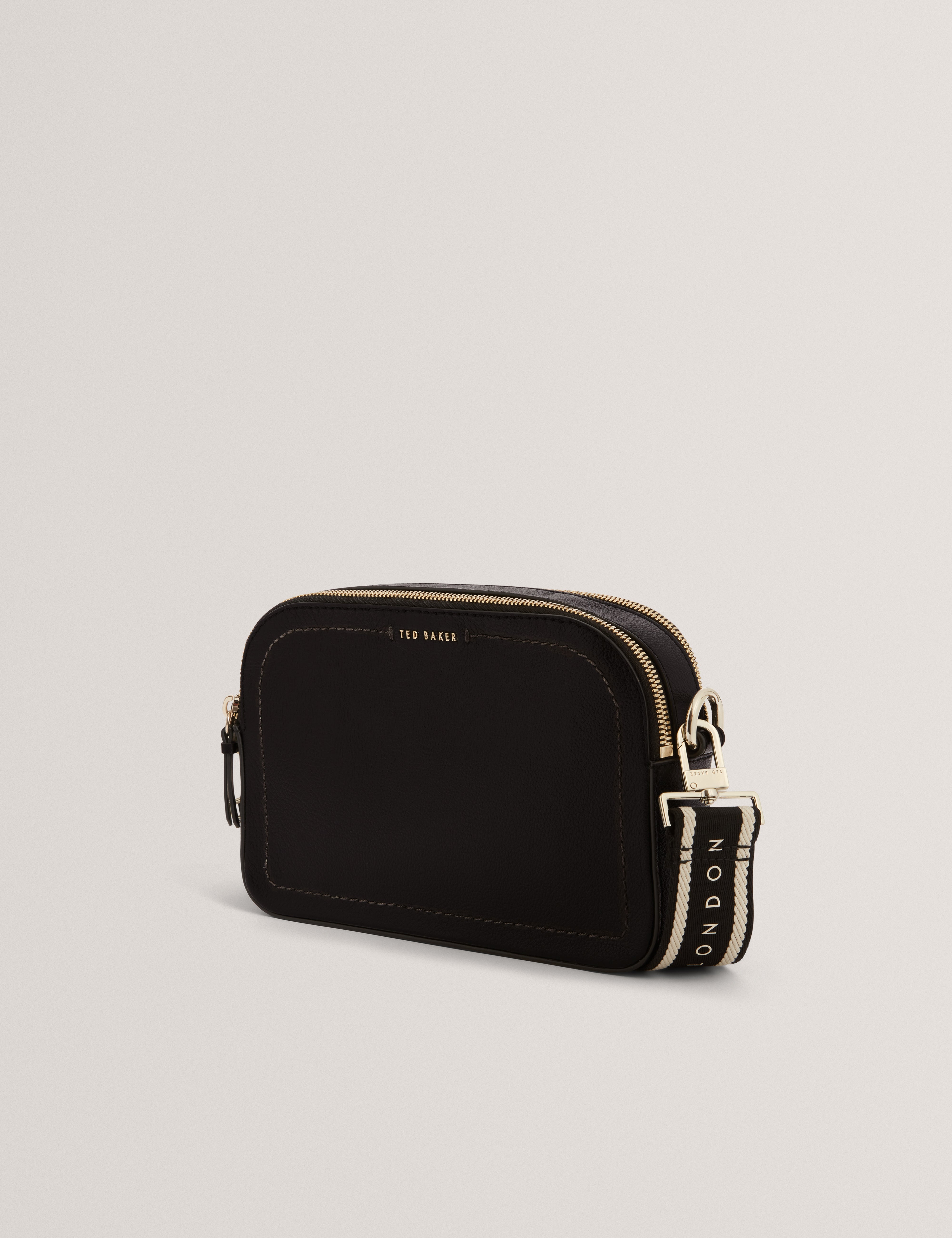 Luceele Webbing Leather Crossbody Bag Black
