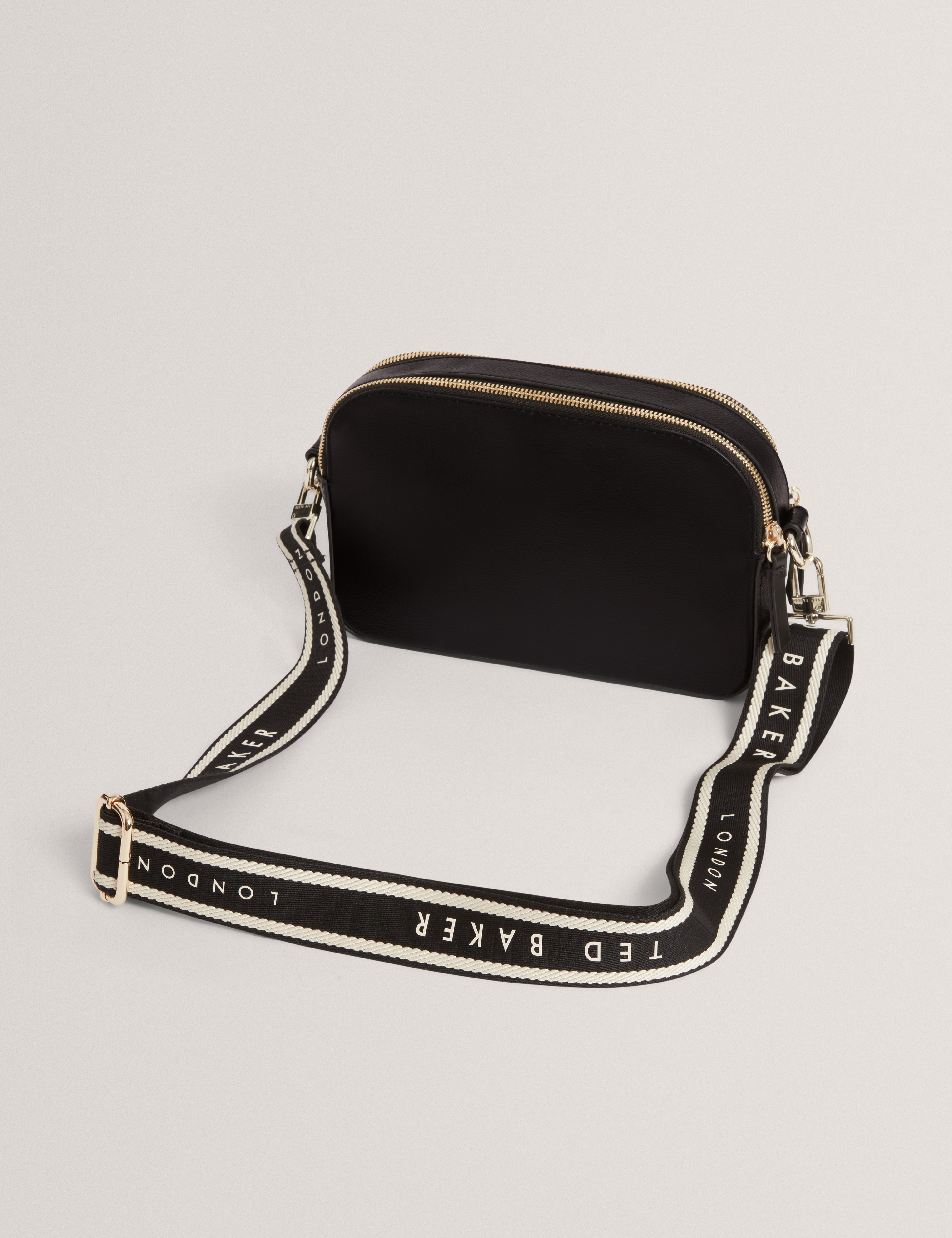 Luceele Webbing Leather Crossbody Bag Black