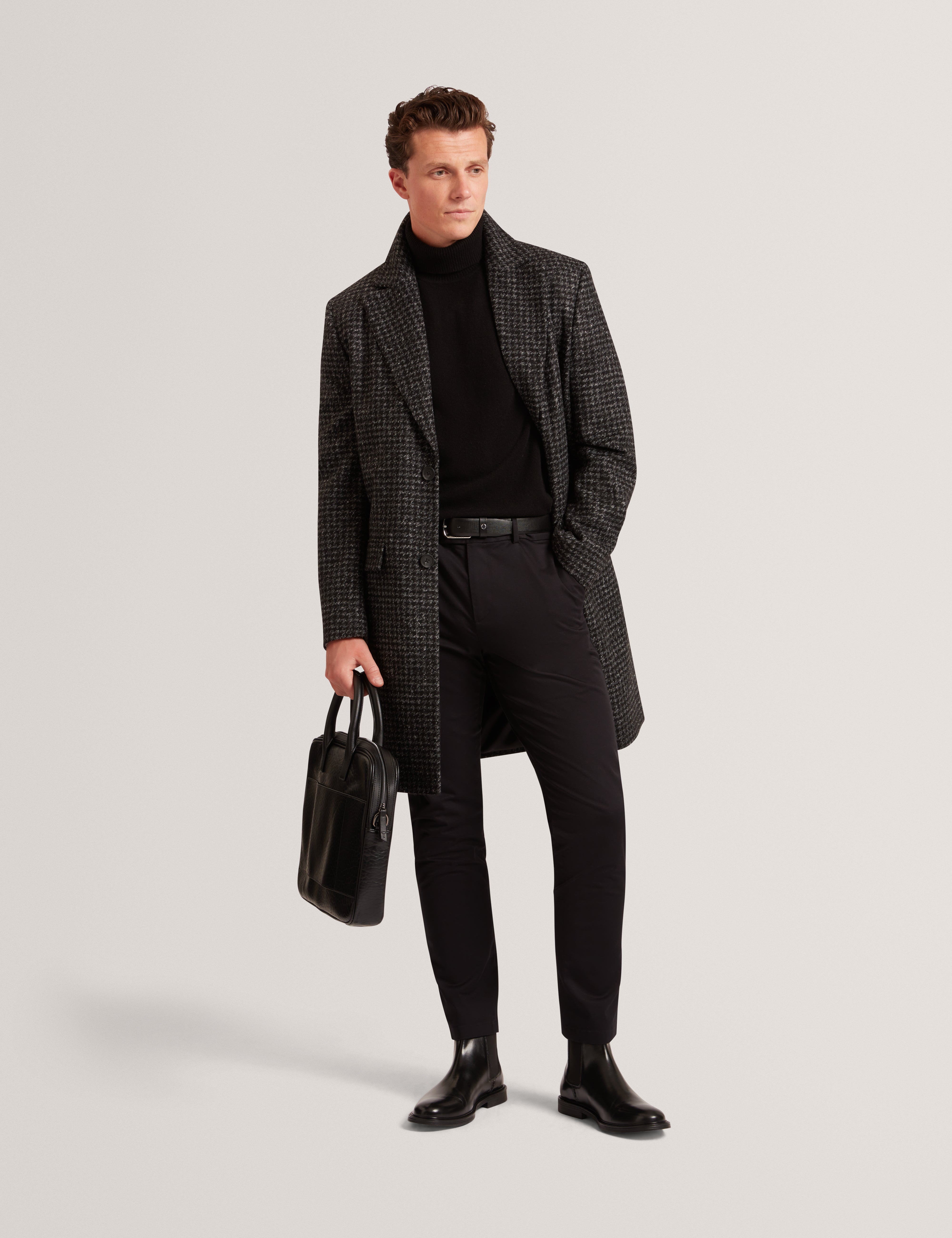 معطف إبسوم محبوك ذو تصميم 