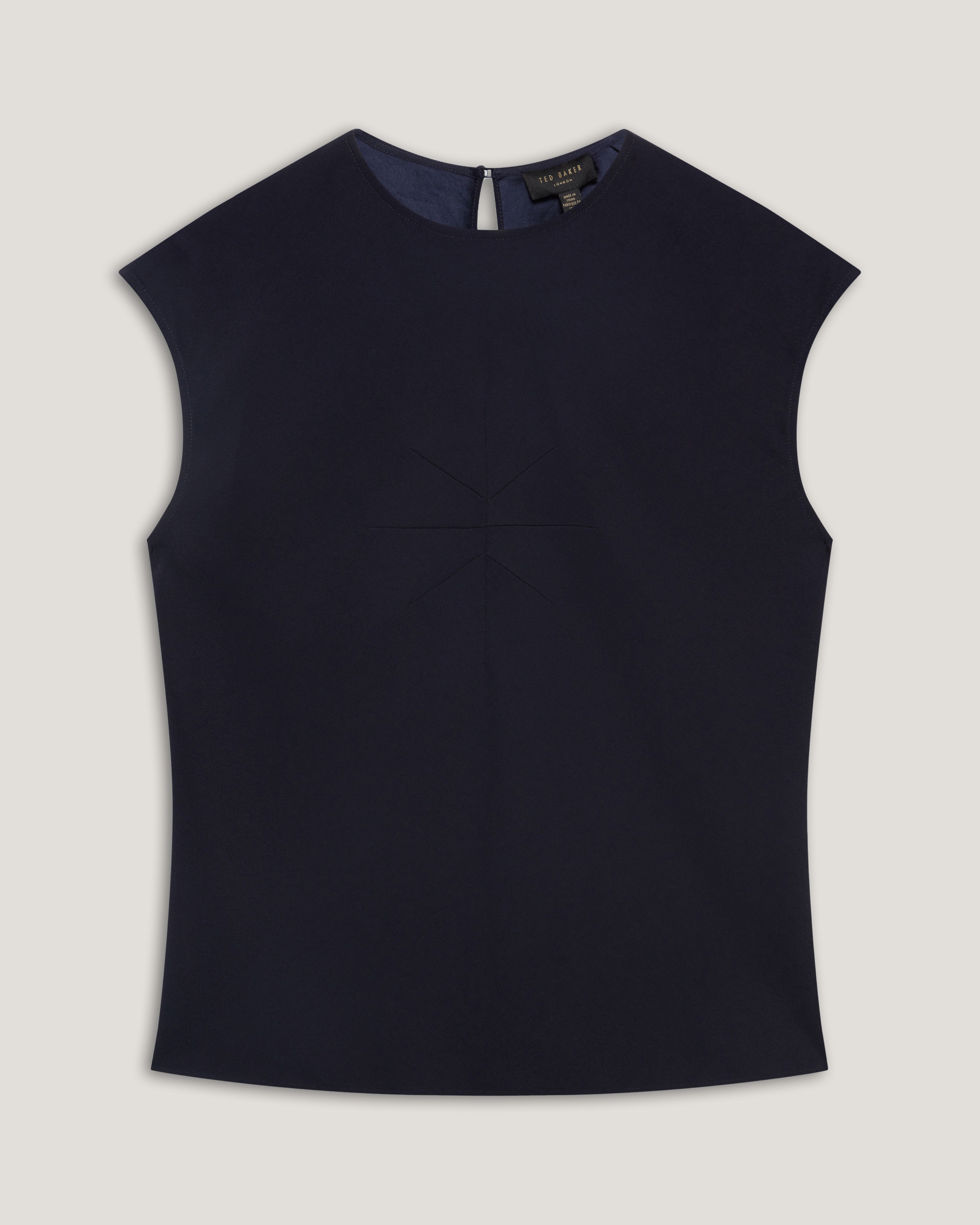 Marlowa Seam Detail Sleeveless Top Navy