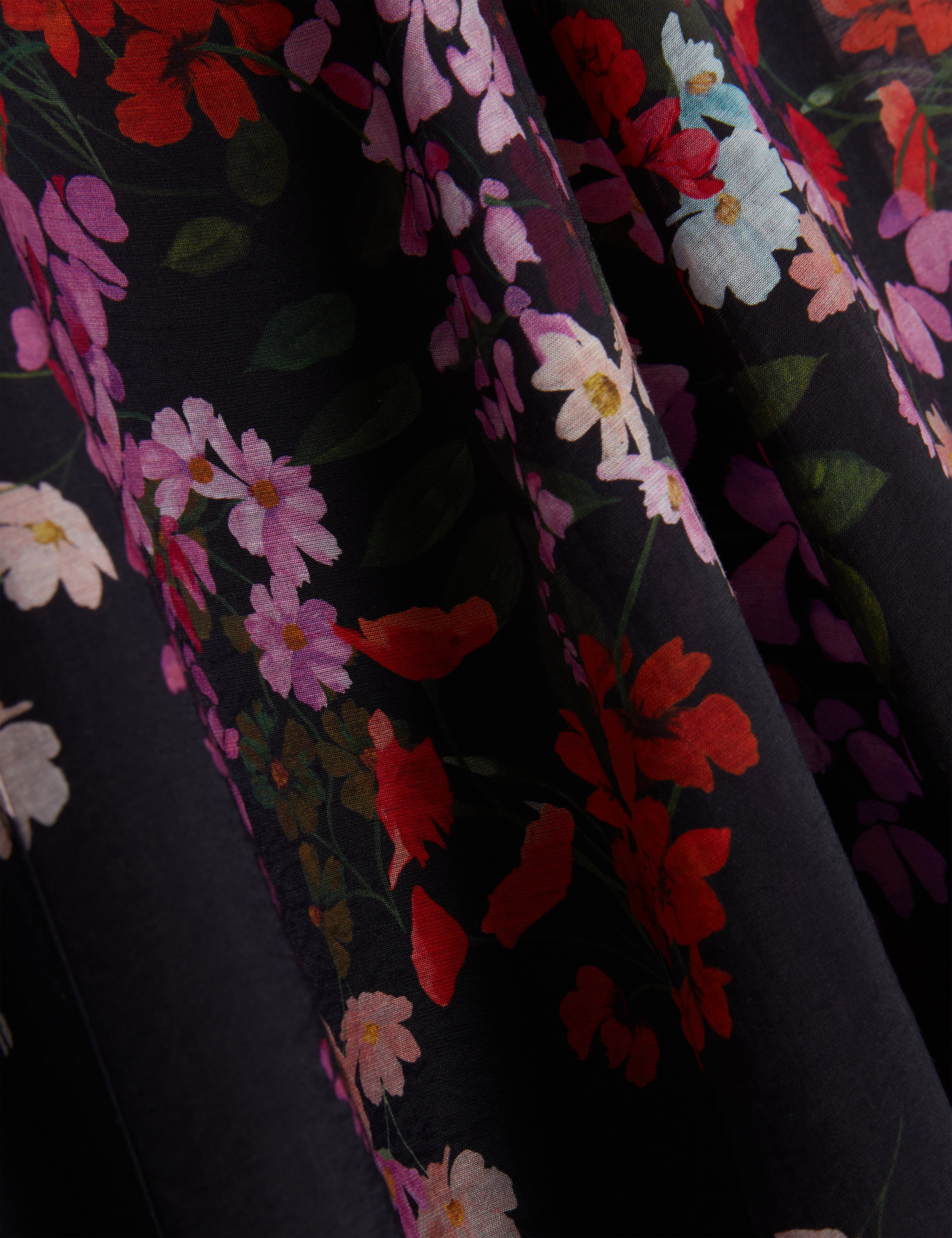 Zahhla Printed Puff Sleeve Maxi Dress Black