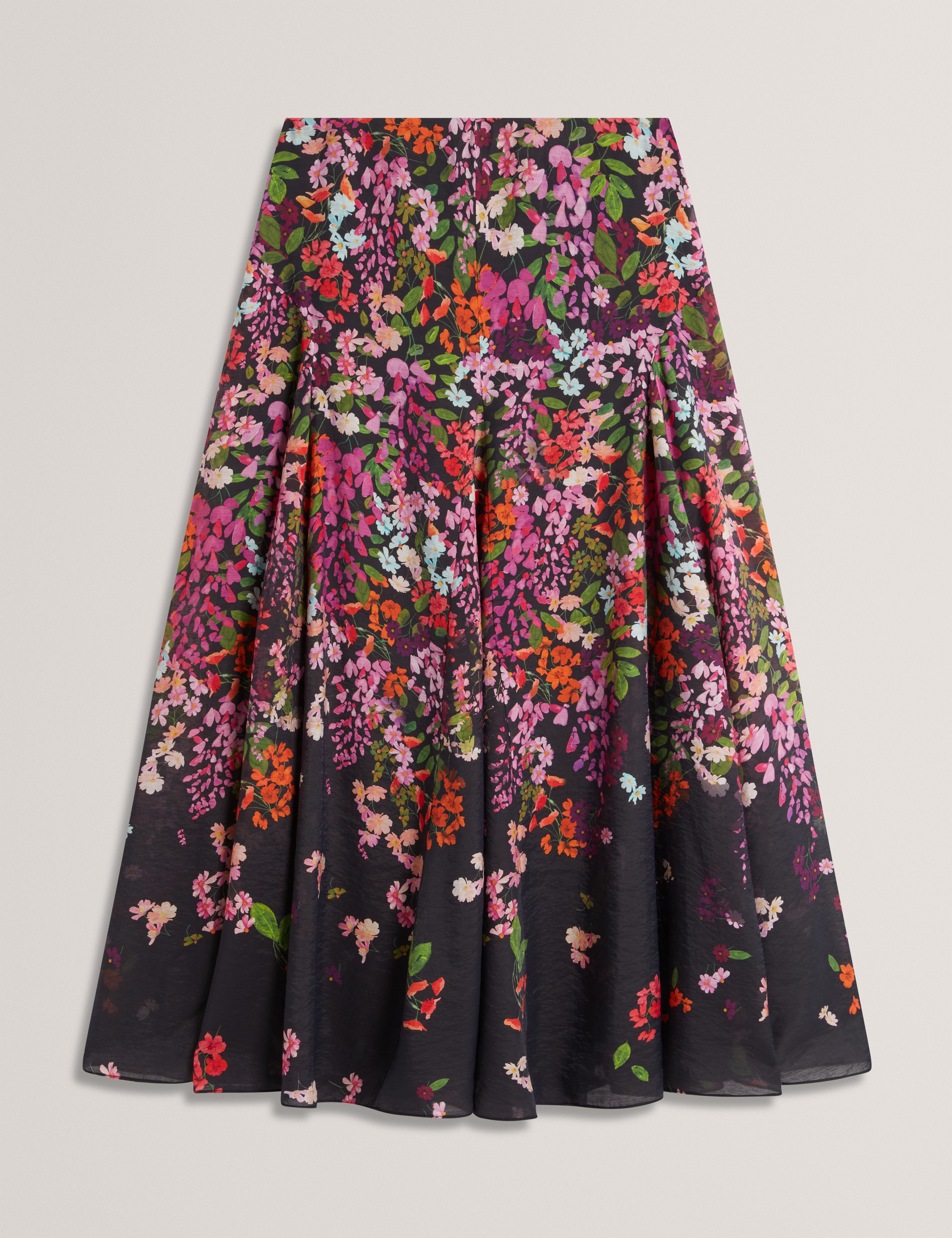 Azha Printed Midi Skirt Black