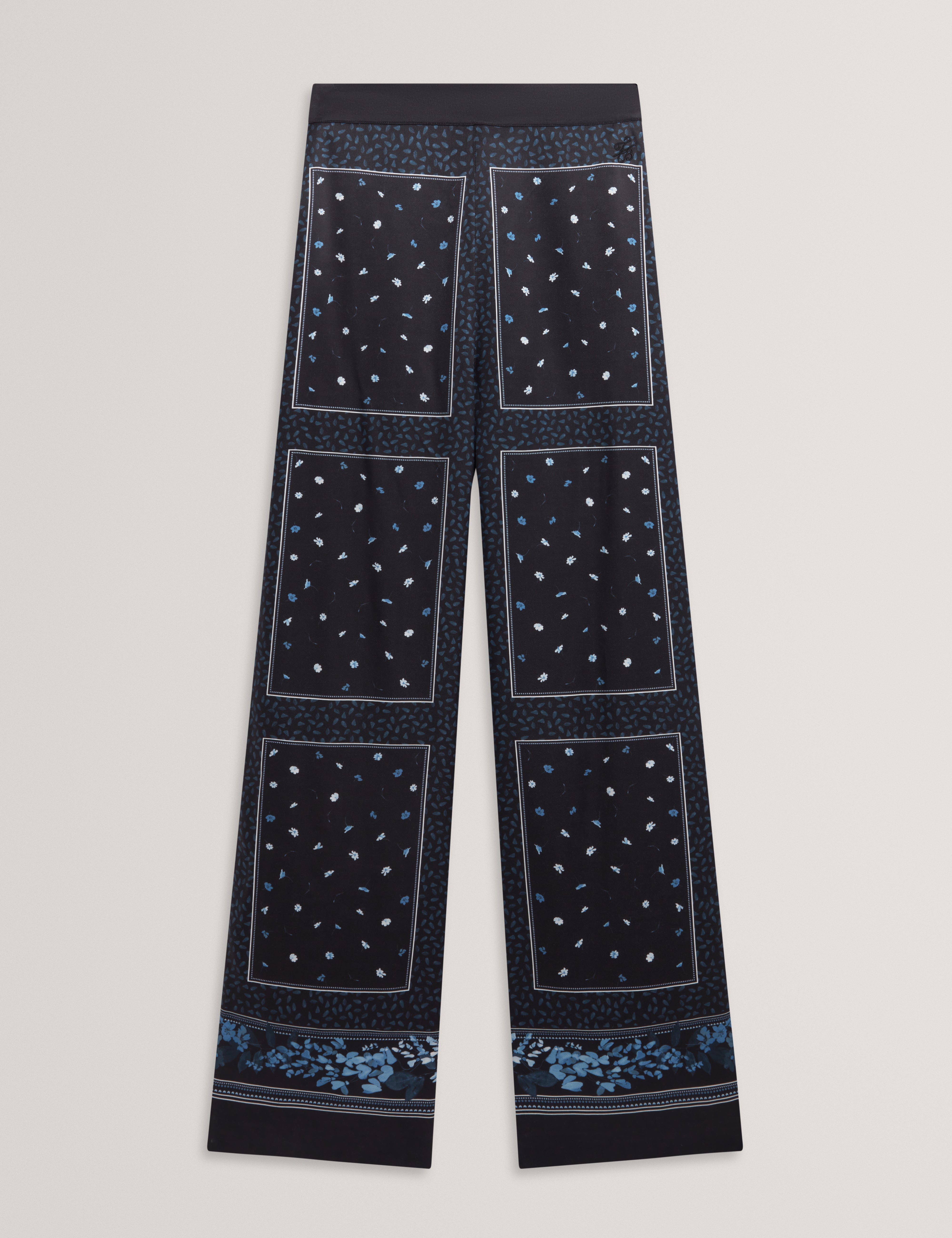Brani Printed Wide Leg Trouser Black