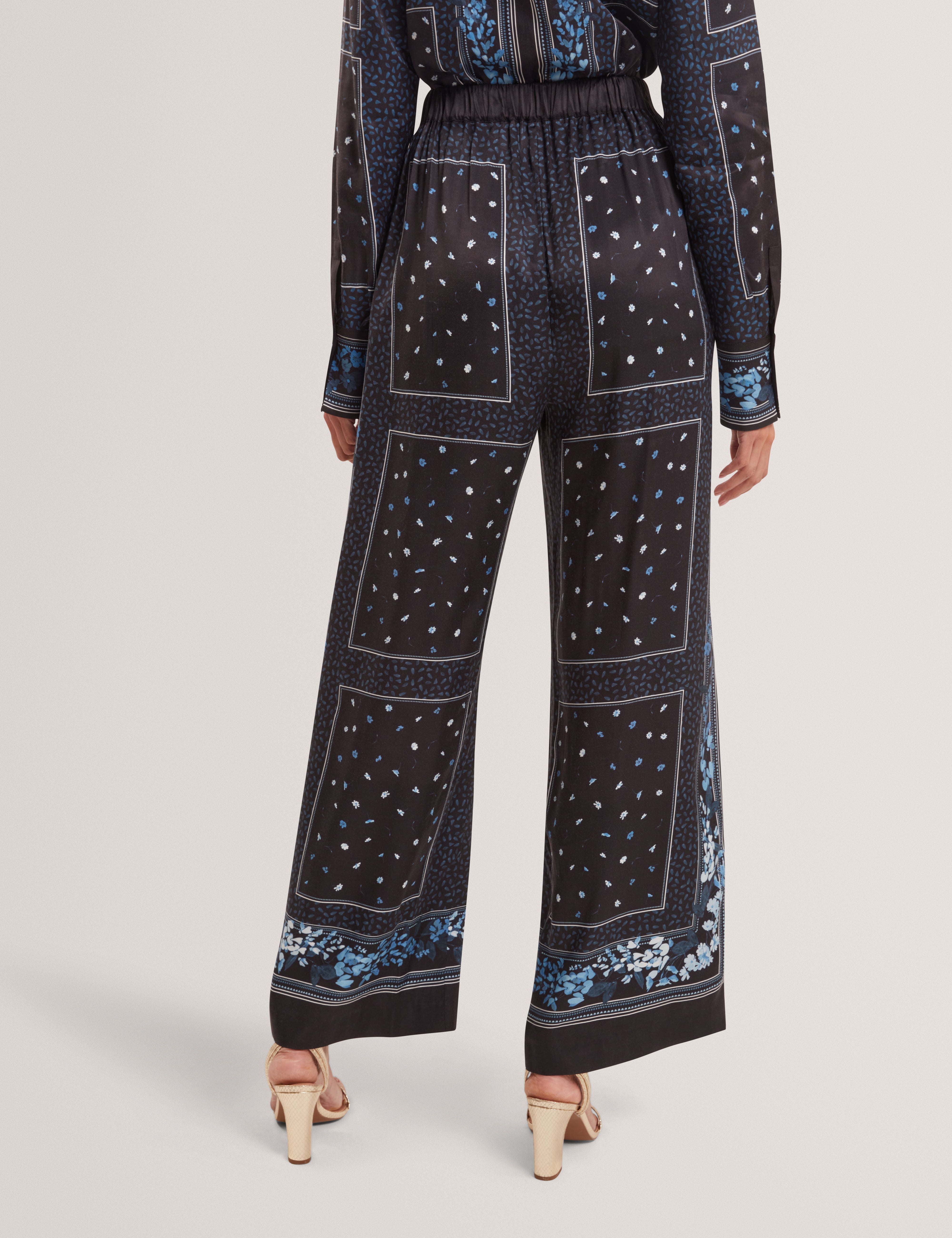 Brani Printed Wide Leg Trouser Black