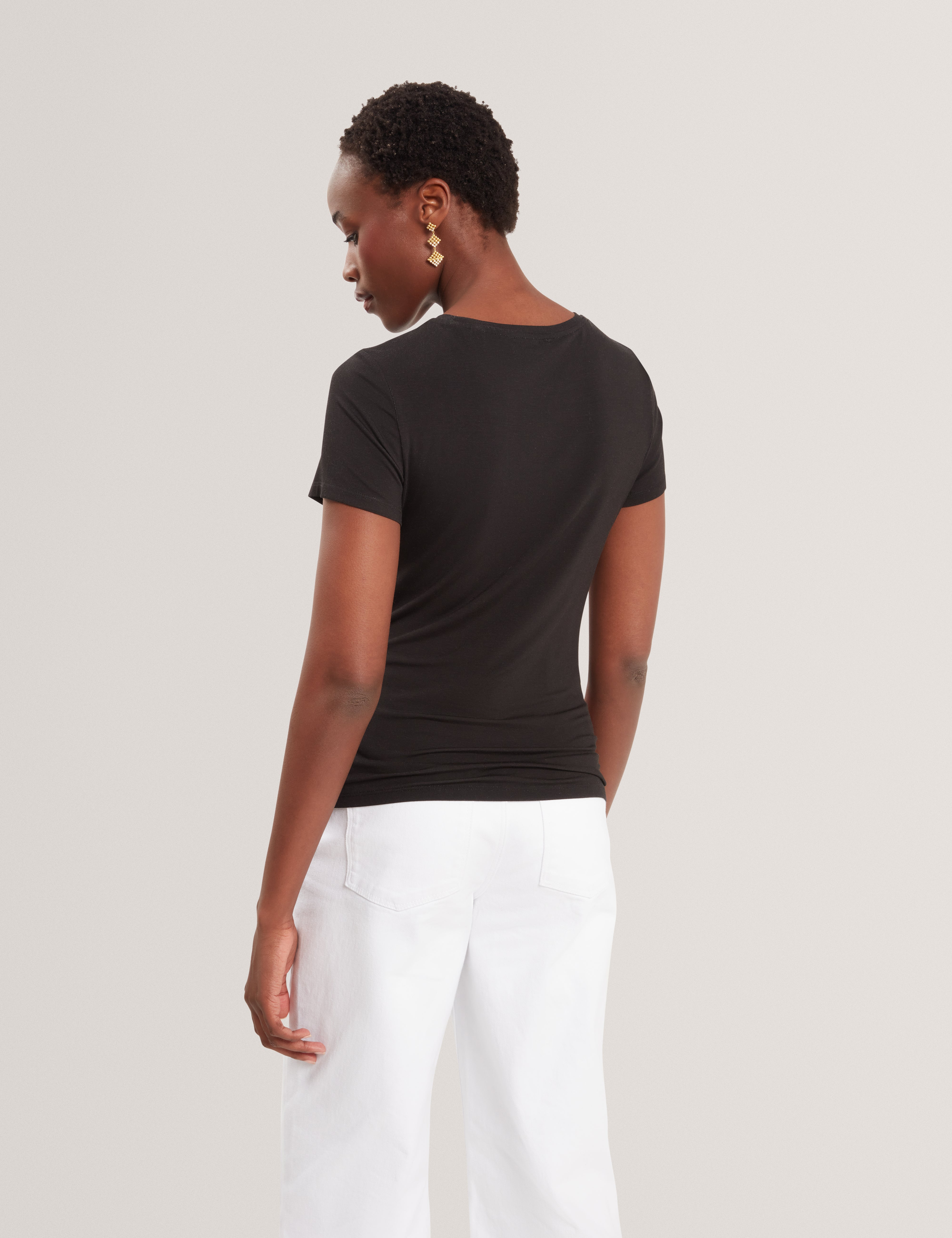 Riccia Printed Fitted Tee Black
